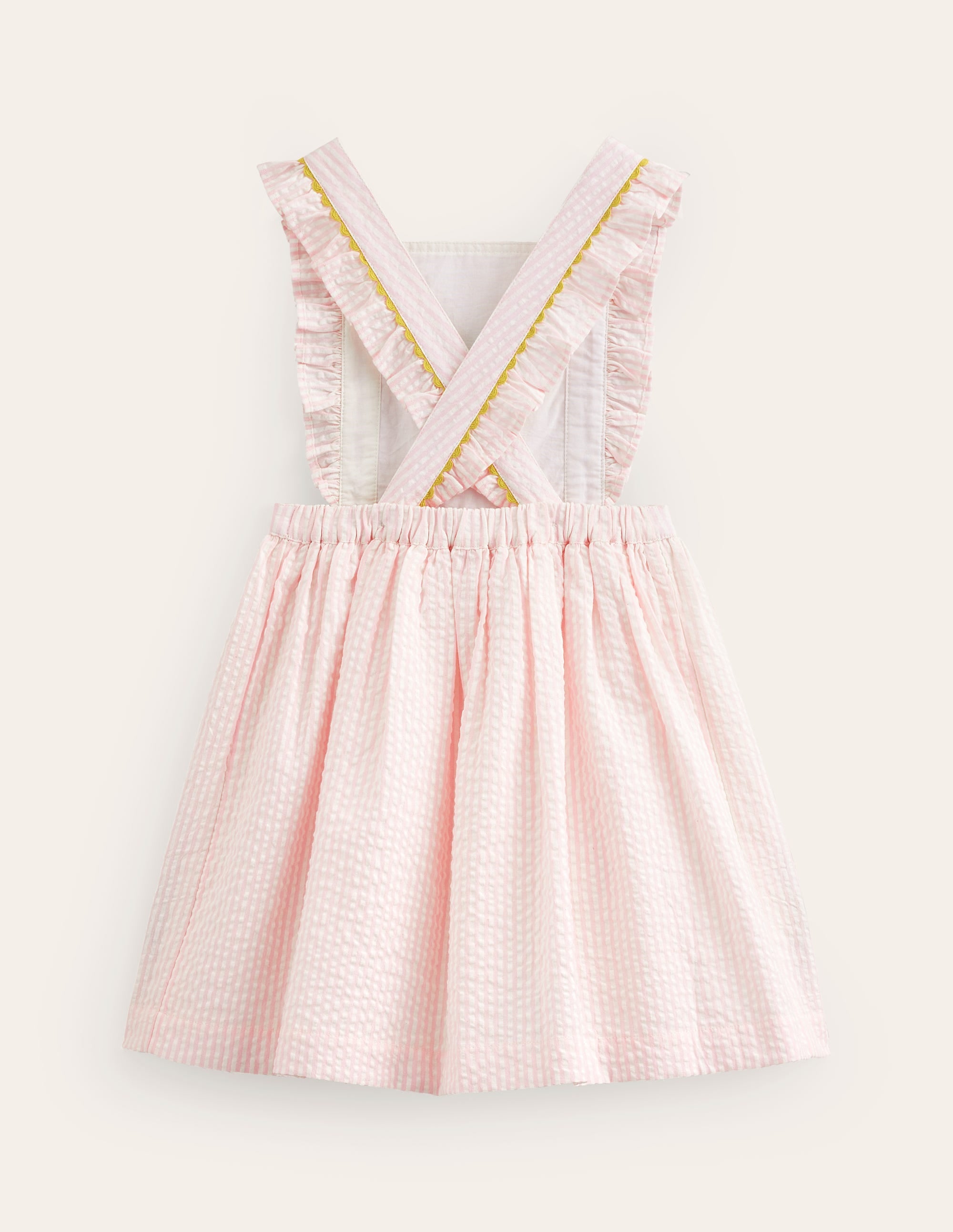 Charmantes Schürzenkleid-Rosa / Naturweiß Streifen Küken - Image 2