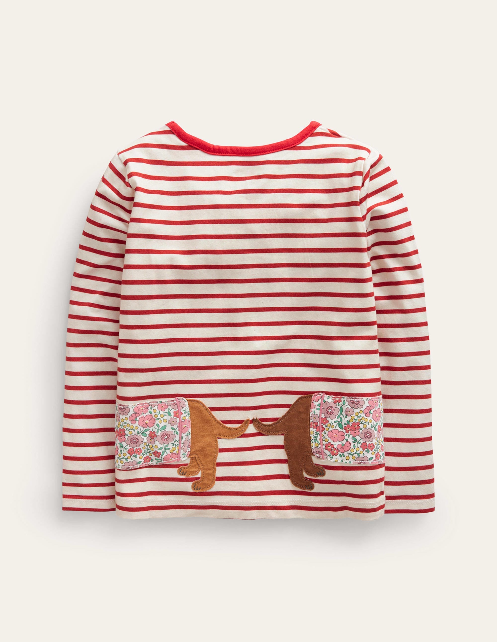 T-Shirt mit Applikationen vorn und hinten-Feuerwerksrot/Naturweiß Hunde - Image 2