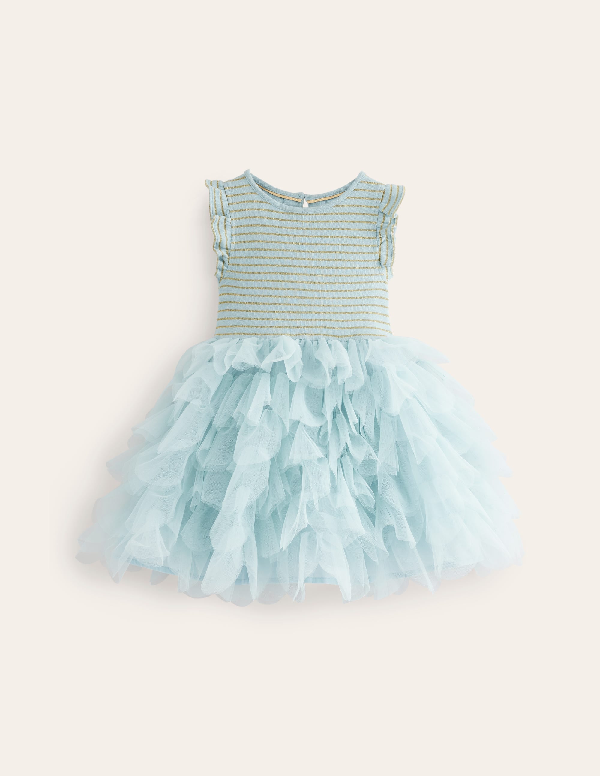 Tüllkleid mit Blütenblattrock-Vintage Blau - Image 1