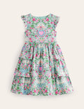 Klassisches Partykleid-Grün Liebe Vögel