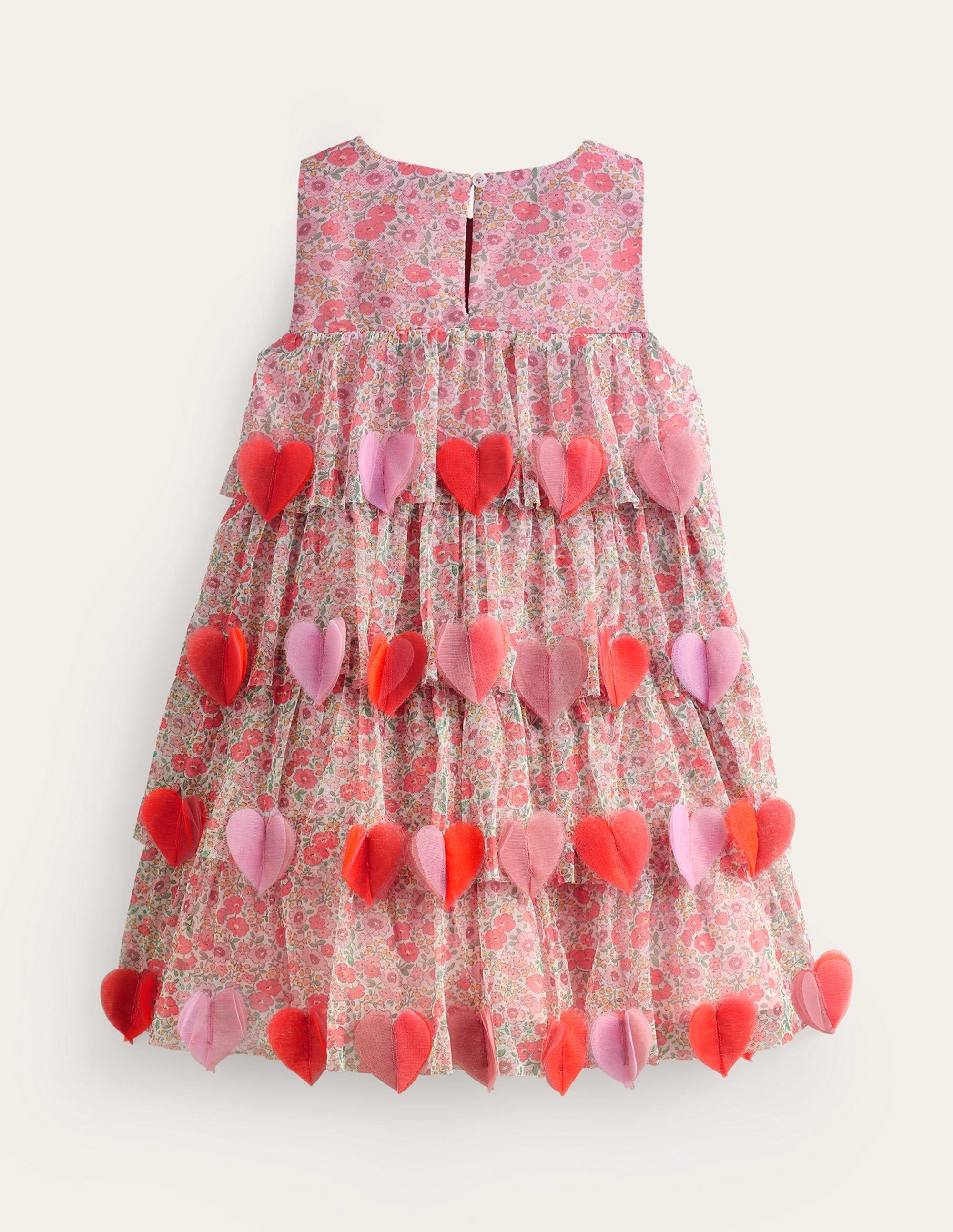 Robe de fête avec cœurs vaporeux-Lit de fleurs rose - Image 2