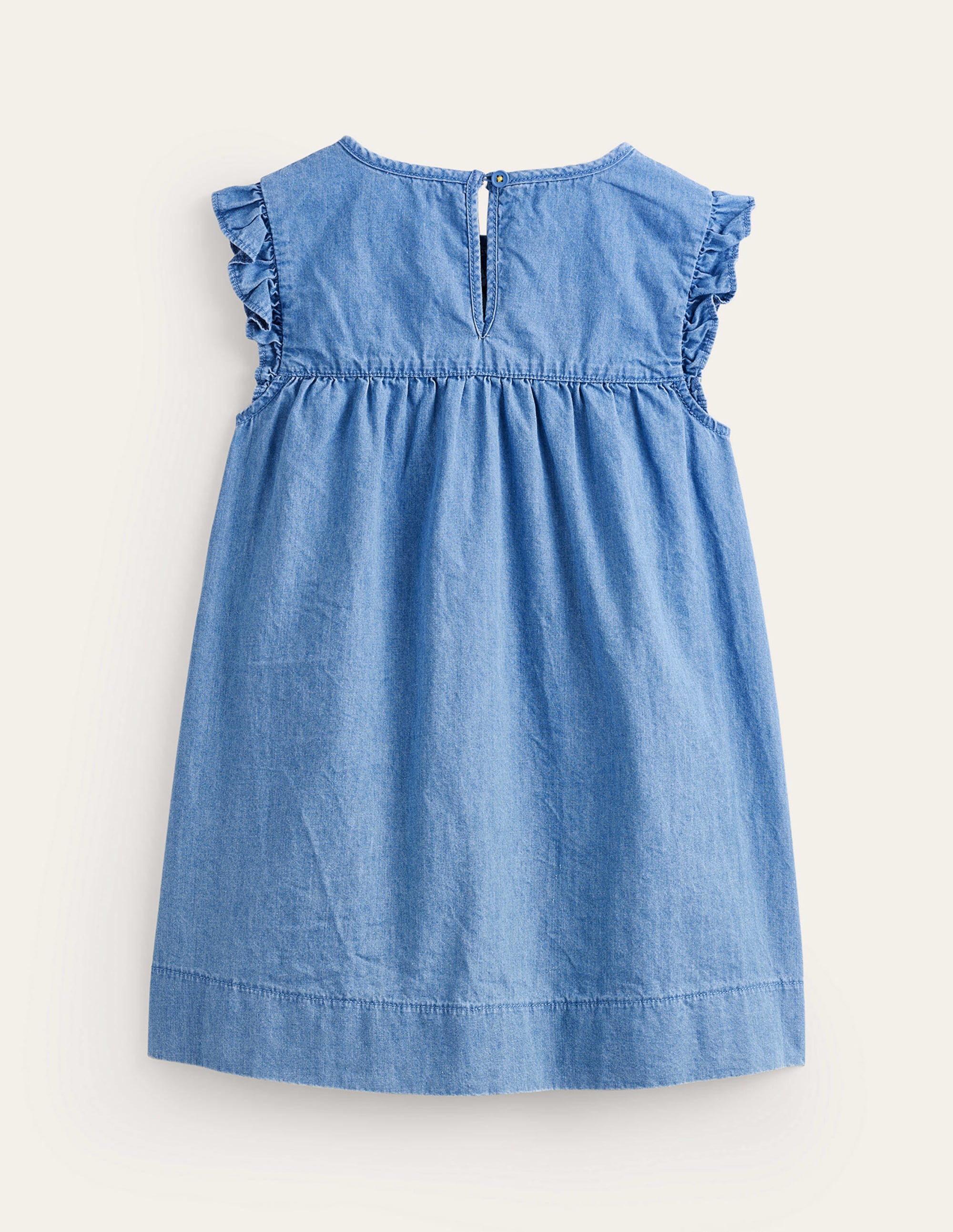 Tunique tissée à poches cœurs-Bleu chambray - Image 2
