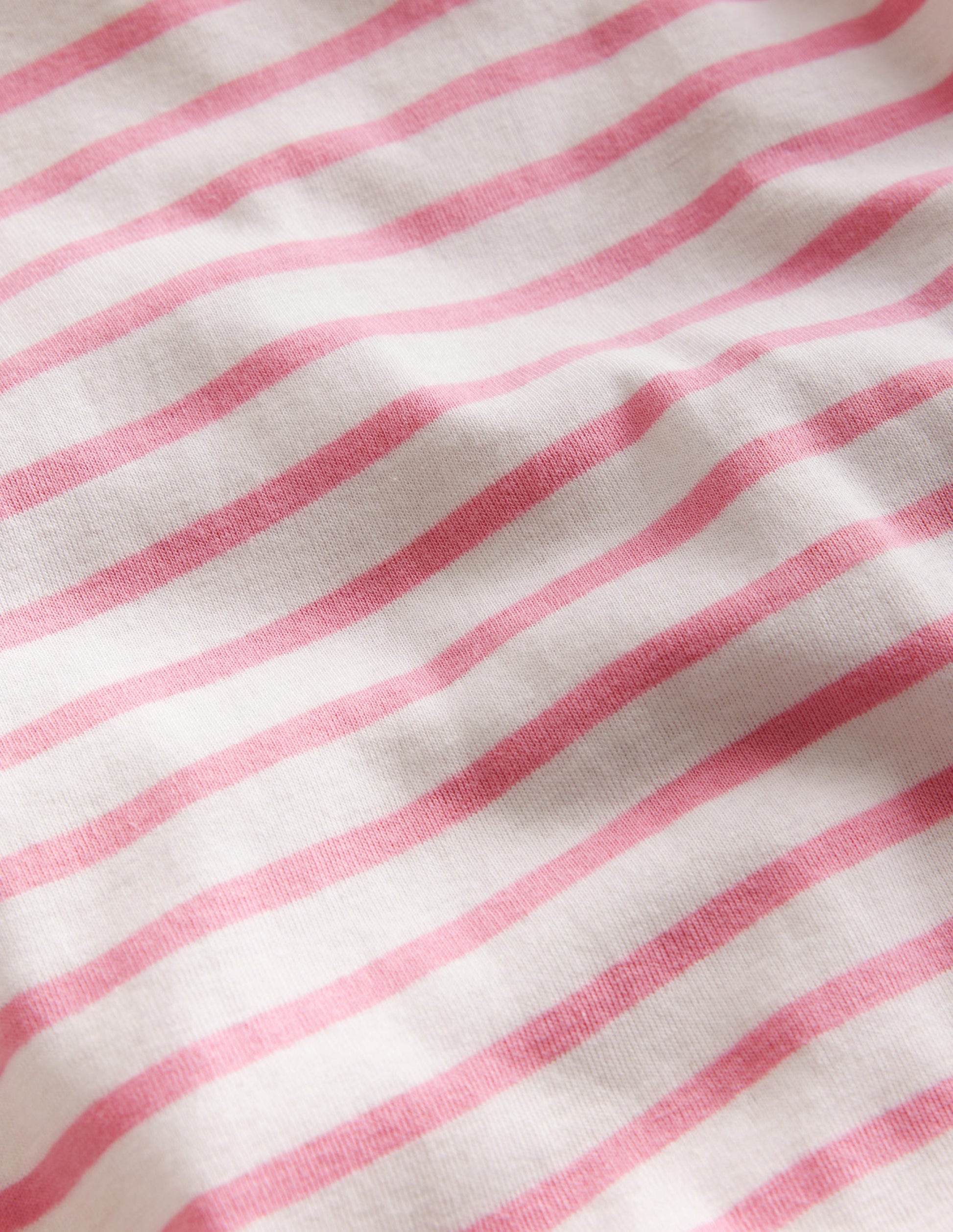 Eng anliegender, kurzer Schlafanzug mit Streifen-Naturweiß/Rosa Streifen Breton-3