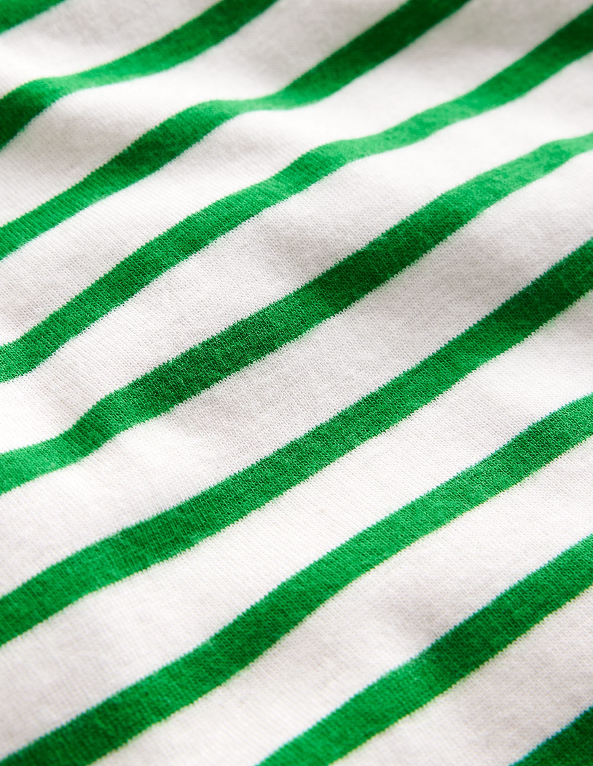 Pyjama court rayé et douillet-Marinière ivoire/vert - Image 3