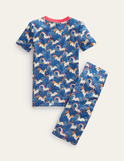 Pyjama court douillet-Licornes arc-en-ciel geai bleu-2