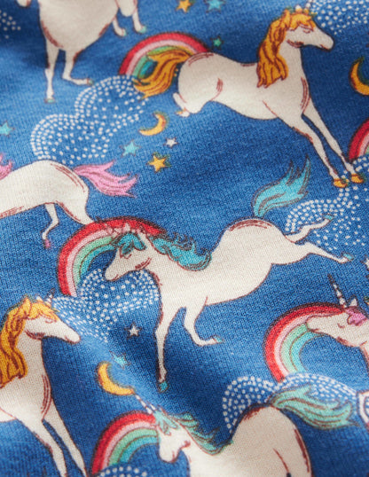 Pyjama court douillet-Licornes arc-en-ciel geai bleu-3
