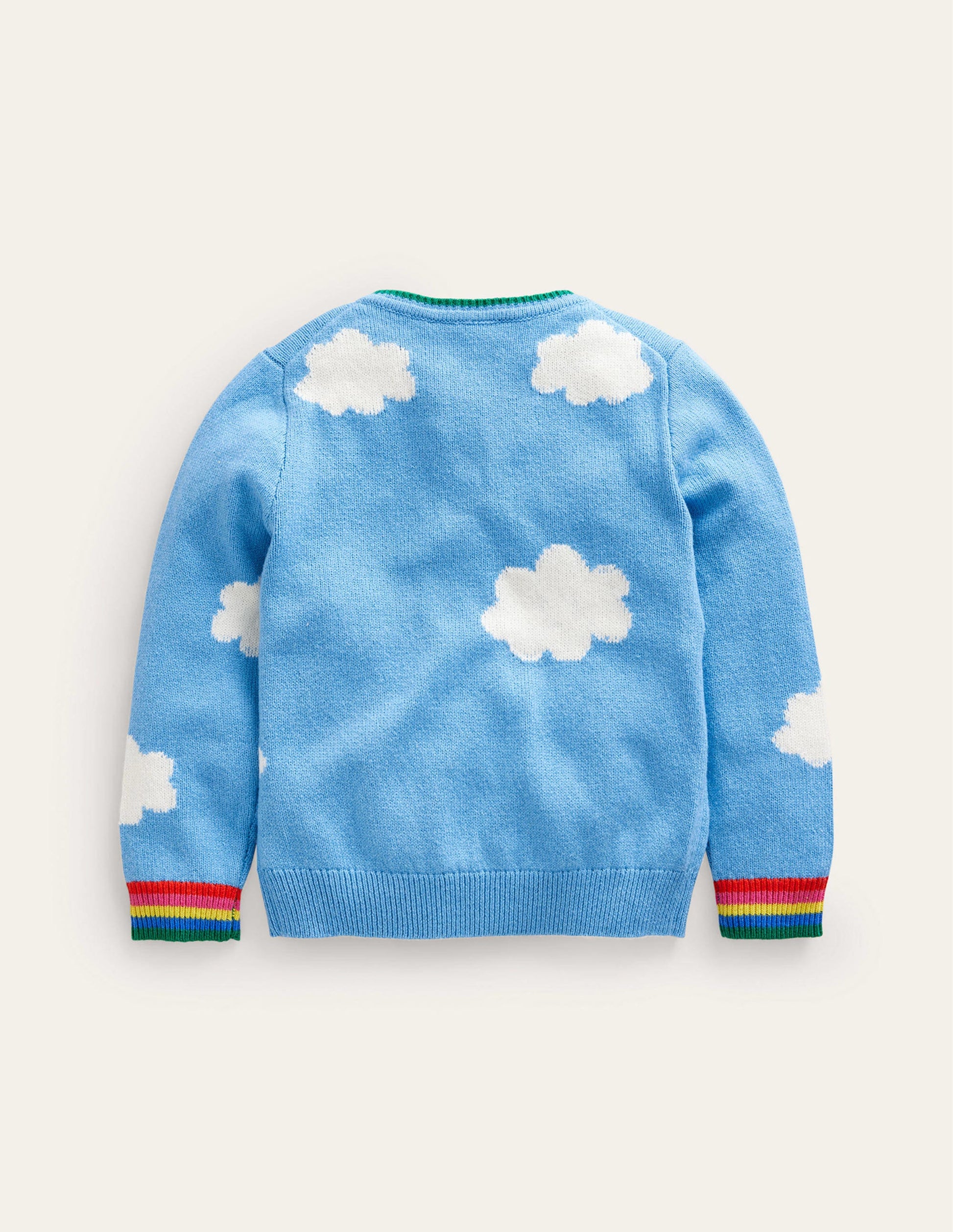 Strickjacke mit gehäkelten Applikationen-Vintage-Blau Wetter-2