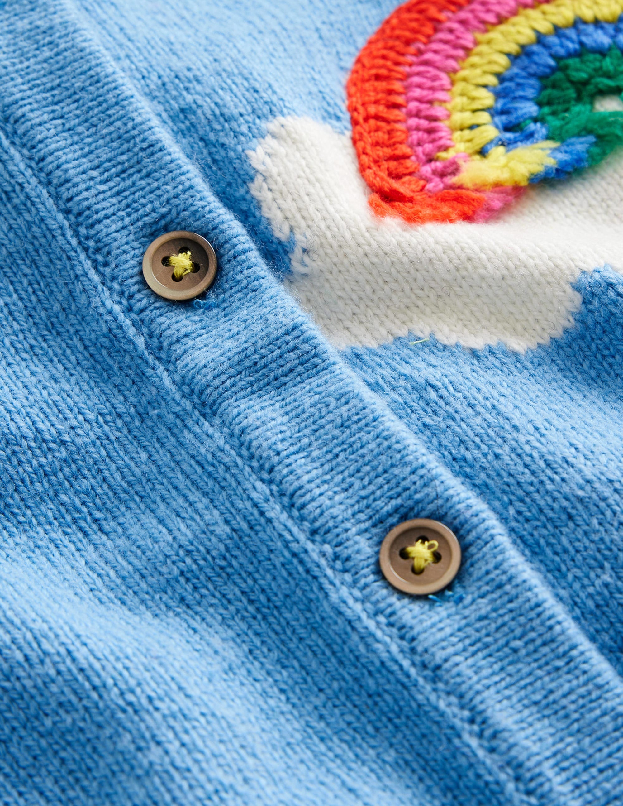 Strickjacke mit gehäkelten Applikationen-Vintage-Blau Wetter - Image 3