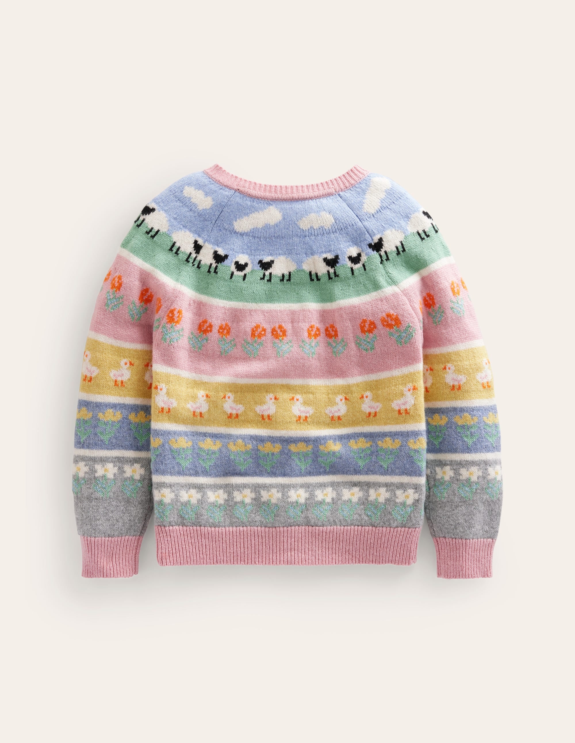 Fair-Isle-Strickjacke-Mandelrosa Ostern Tiere - Image 2