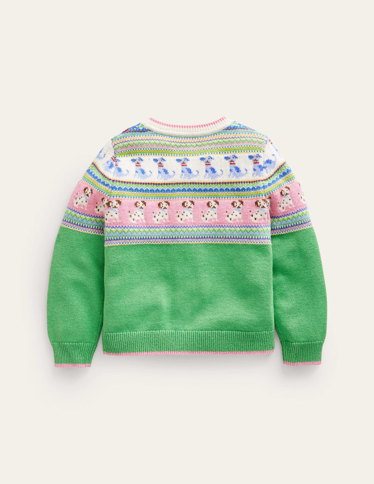 Fair-Isle-Strickjacke-Aloe-Grün Hunde-2
