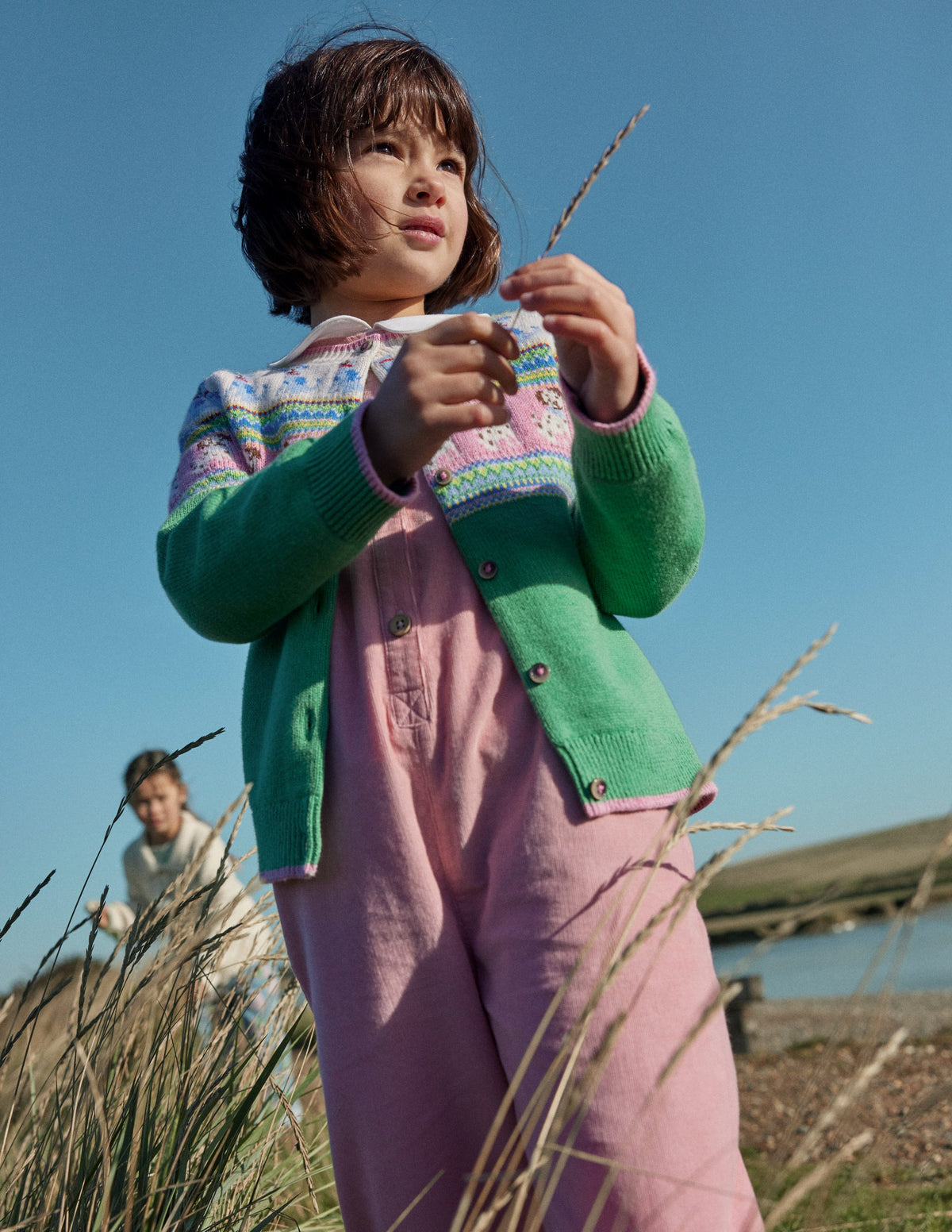 Fair-Isle-Strickjacke-Aloe-Grün Hunde-4