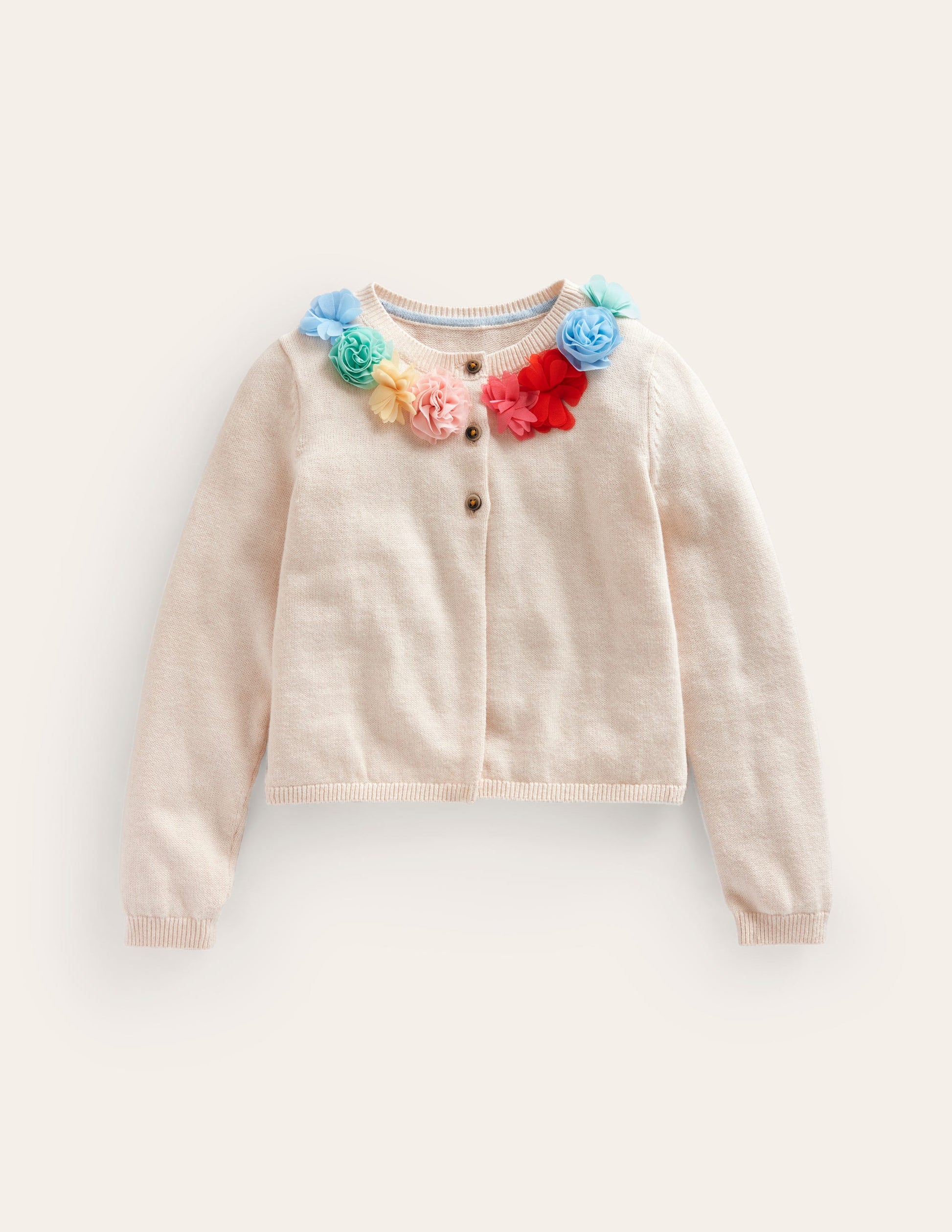 Strickjacke mit Tüllblumen für besondere Anlässe-Naturweiß-1