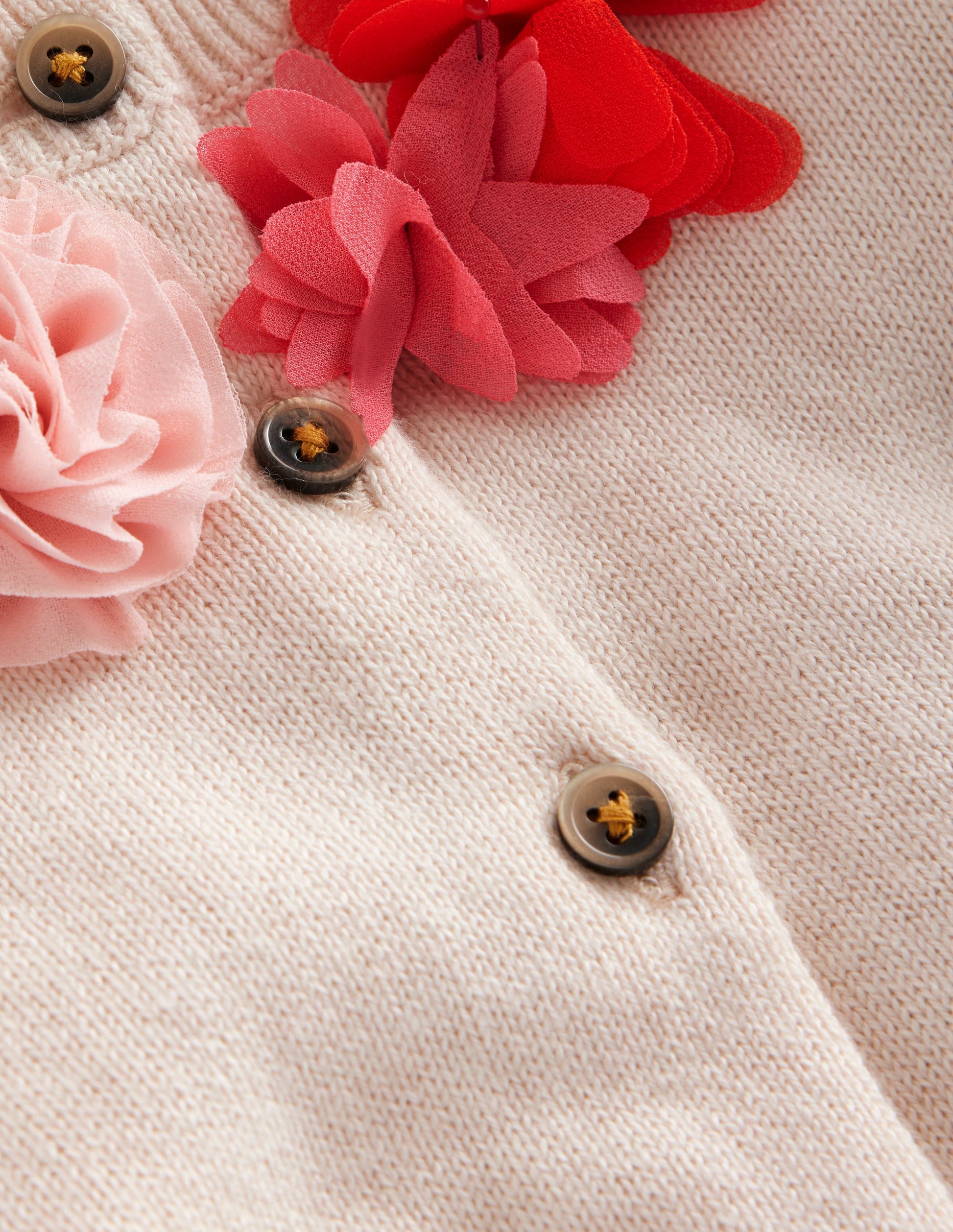 Strickjacke mit Tüllblumen für besondere Anlässe-Naturweiß-3