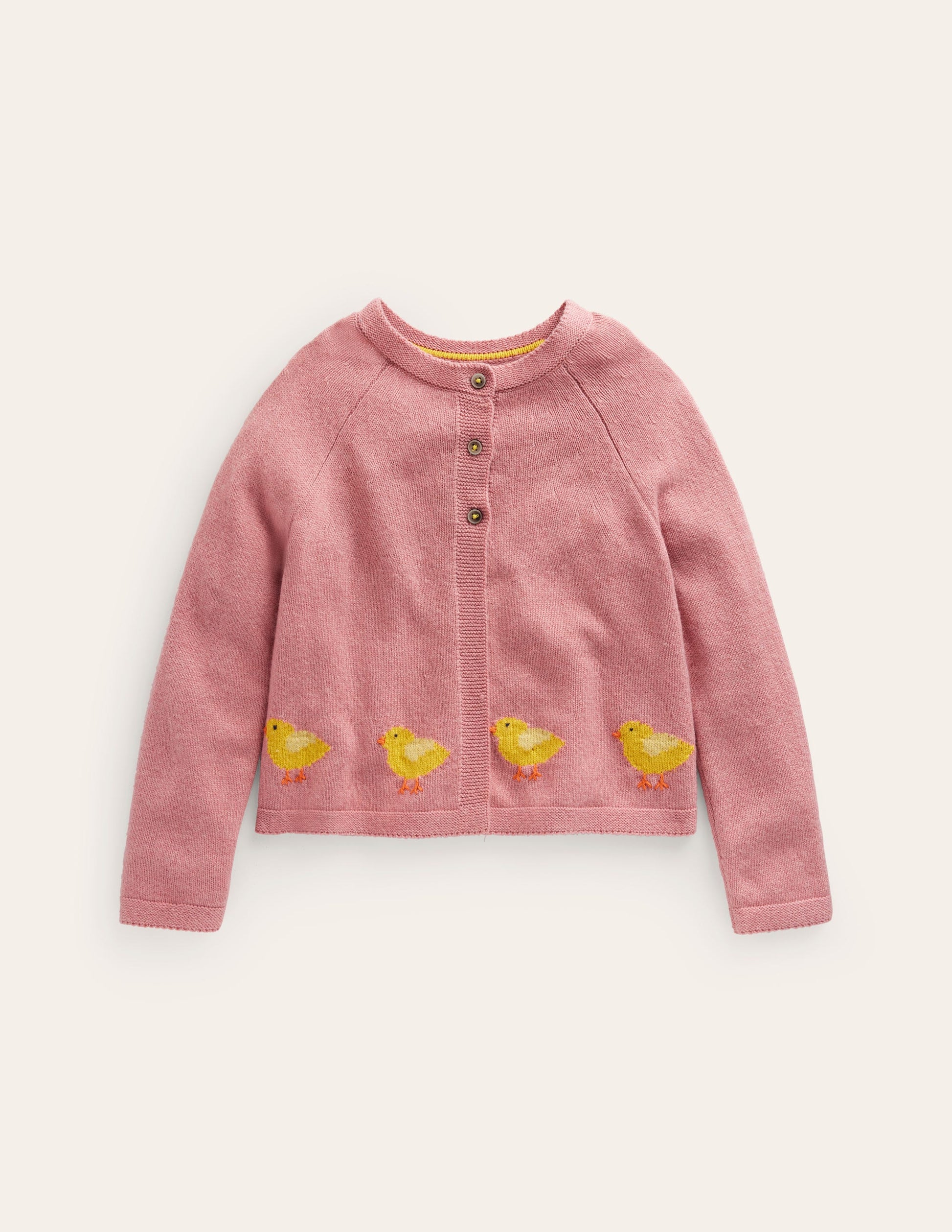 Gilet brodé-Poussins rose amande-1