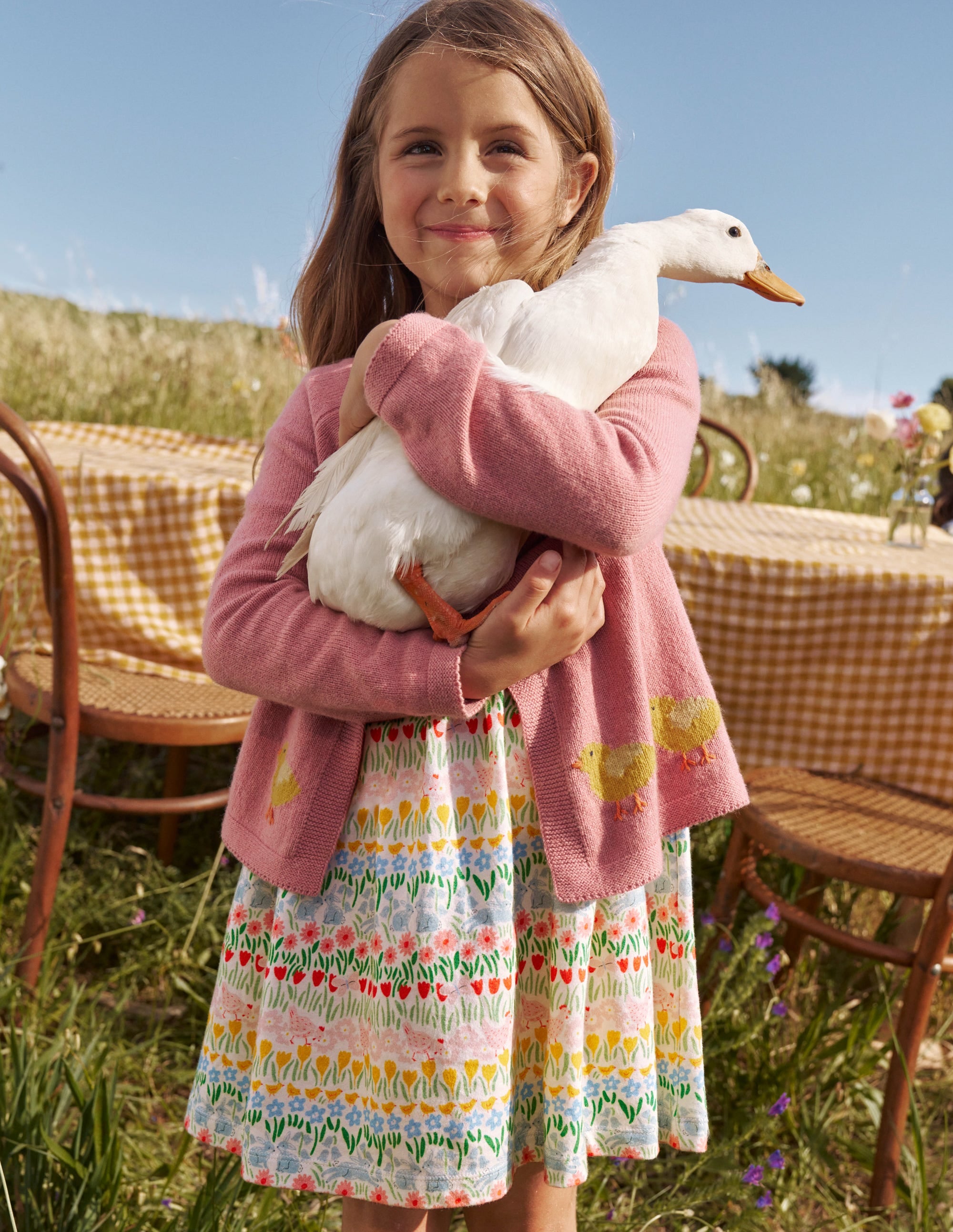 Gilet brodé-Poussins rose amande - Image 4