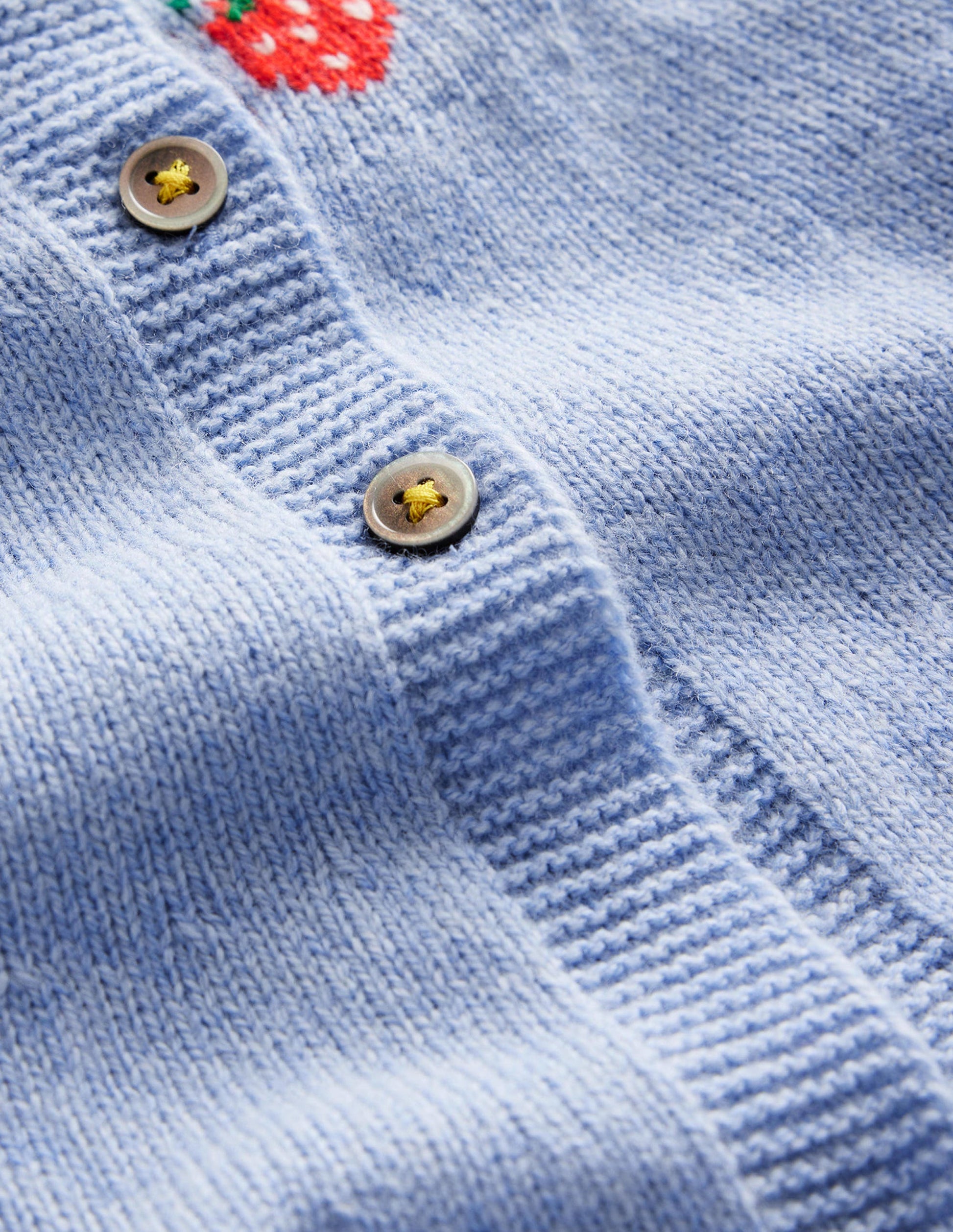 Embroidered Cardigan-Vintage Blue Strawberries-3