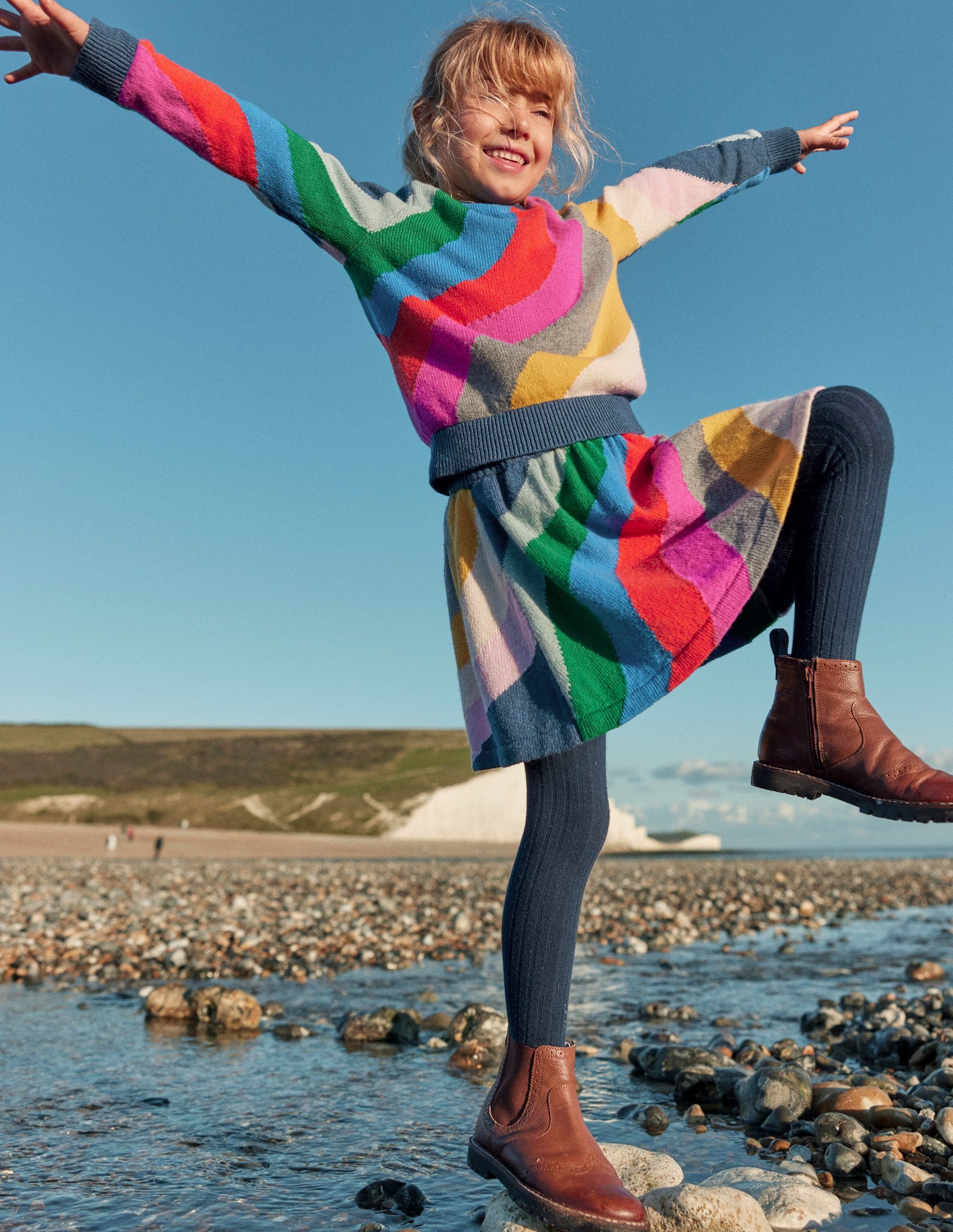 Pullover mit Regenbogenwellen-Bunt-3