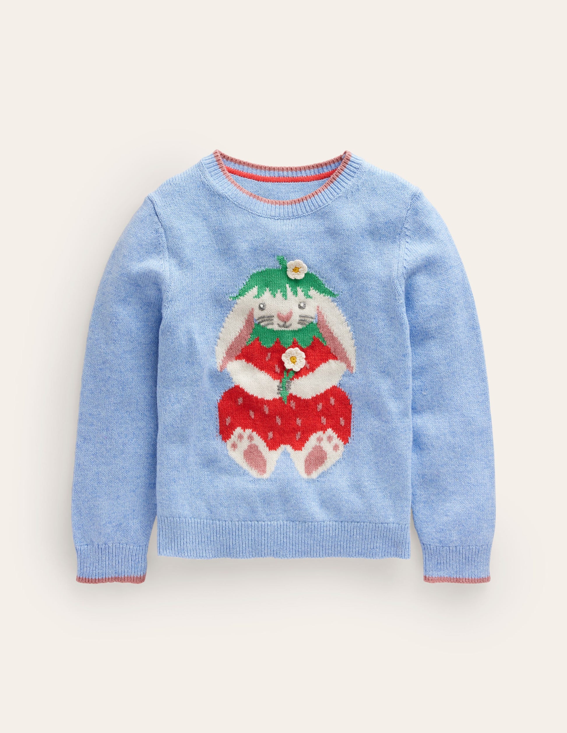Novelty Logo Jumper-Pebble Blue Strawberry-1