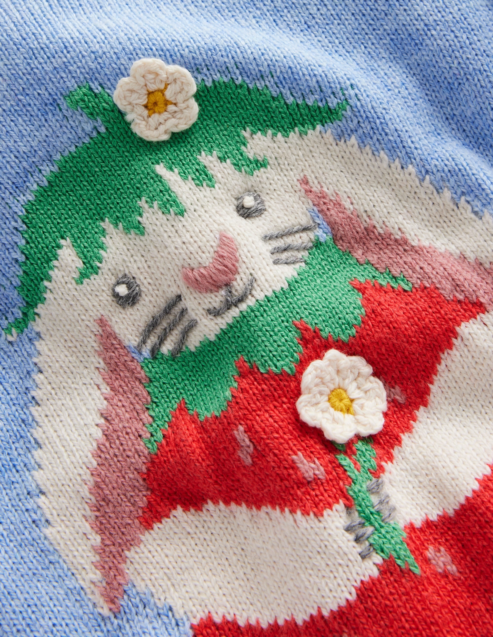 Novelty Logo Jumper-Pebble Blue Strawberry - Image 3