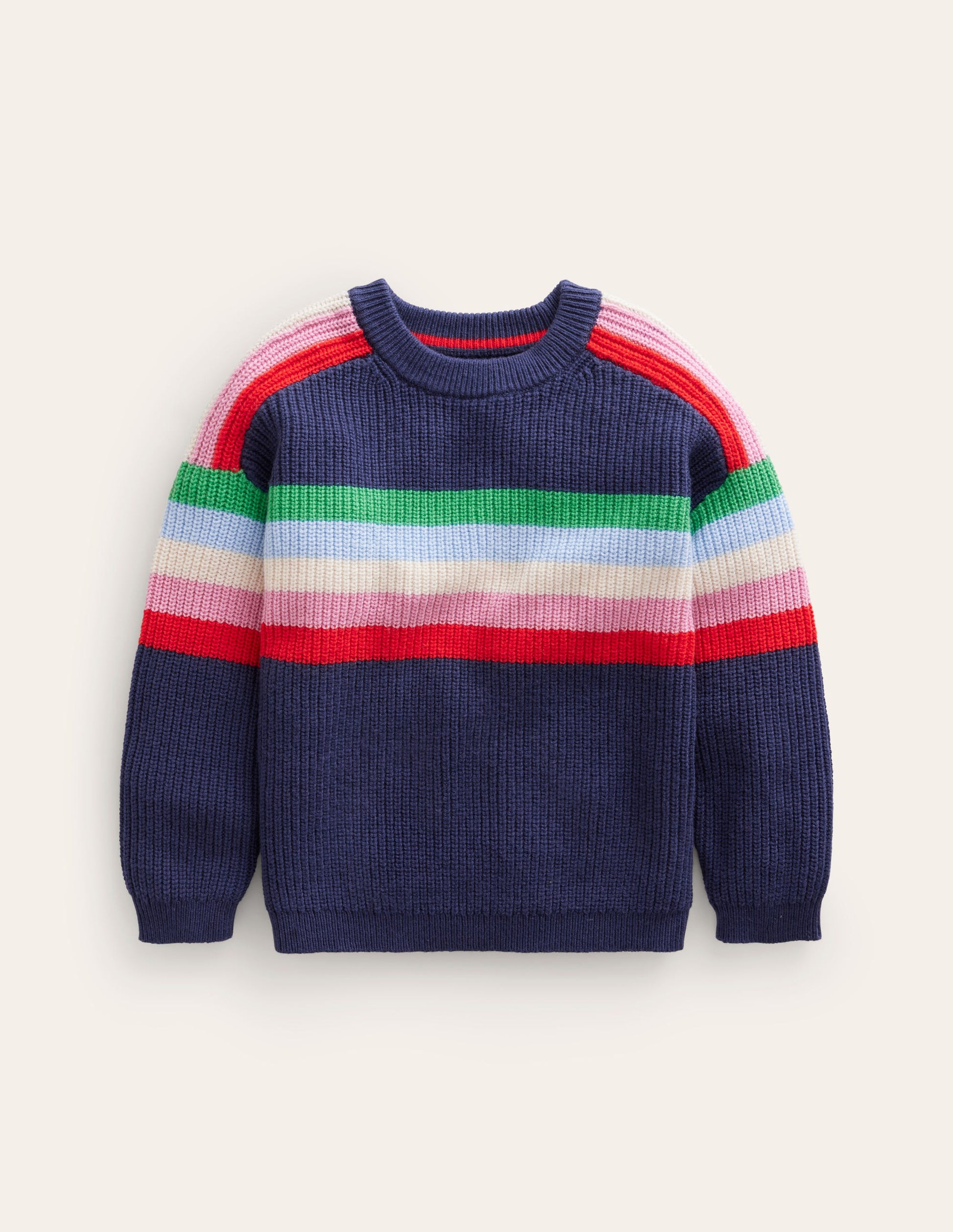 Strickpullover mit Streifen-Saphirblau-1