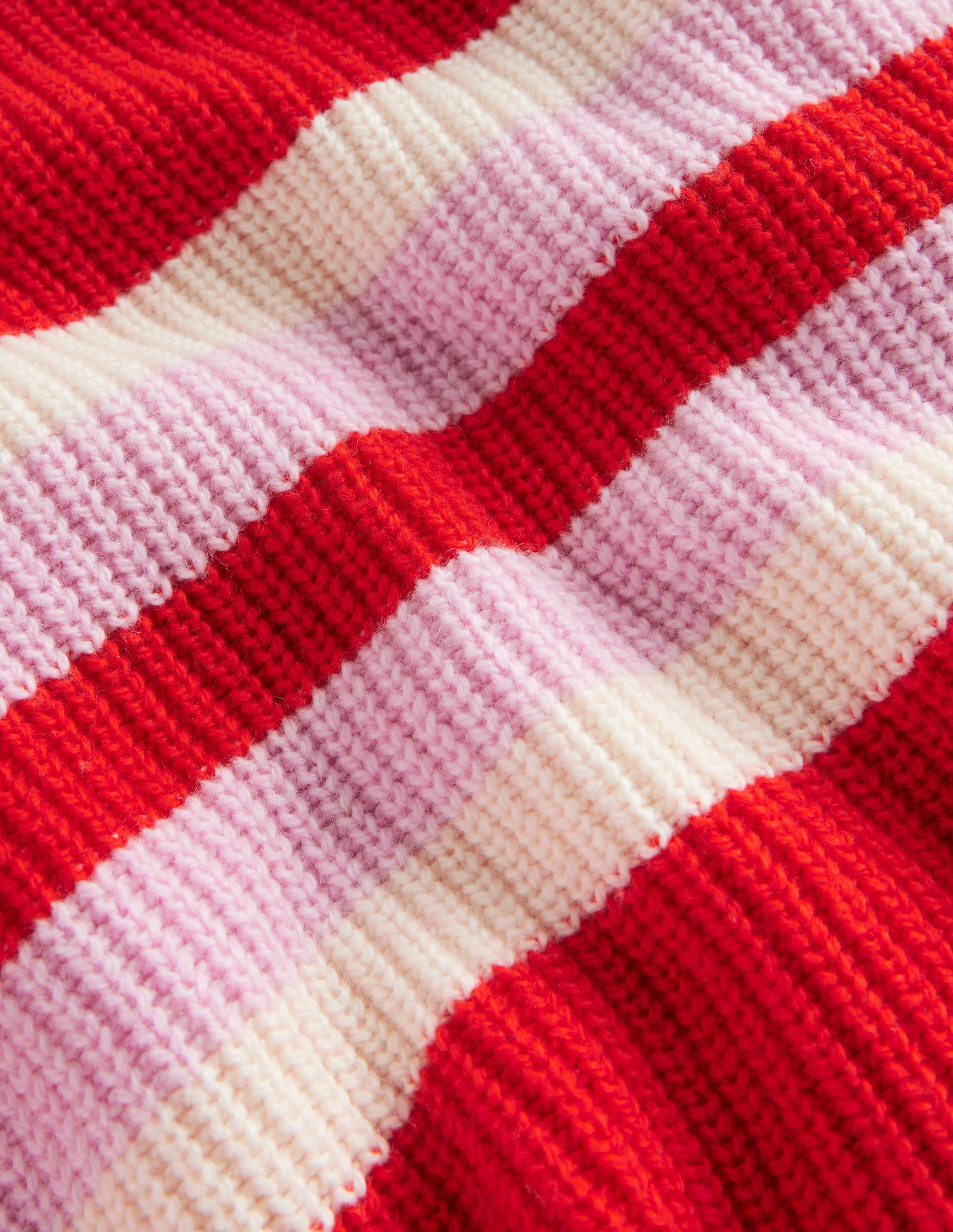 Pull rayé en maille-Rouge coquelicot - Image 3