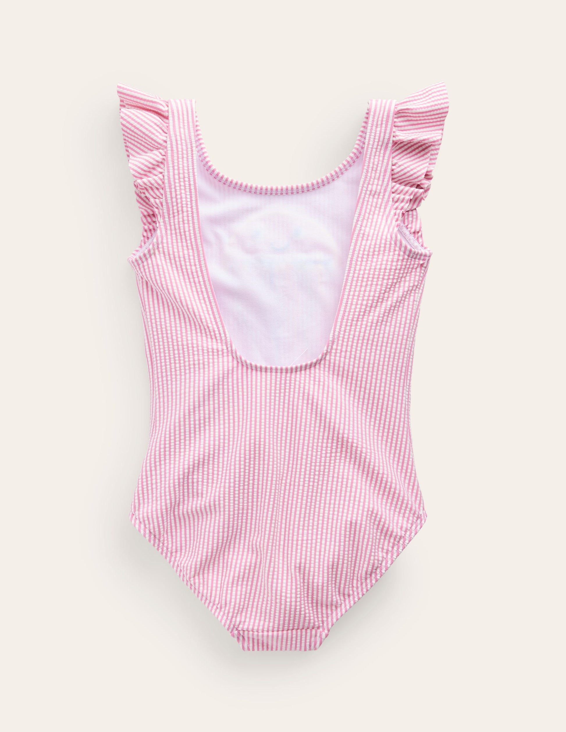 Logo Flutter Sleeve Swimsuit-Pink Ticking Jellyfish-2