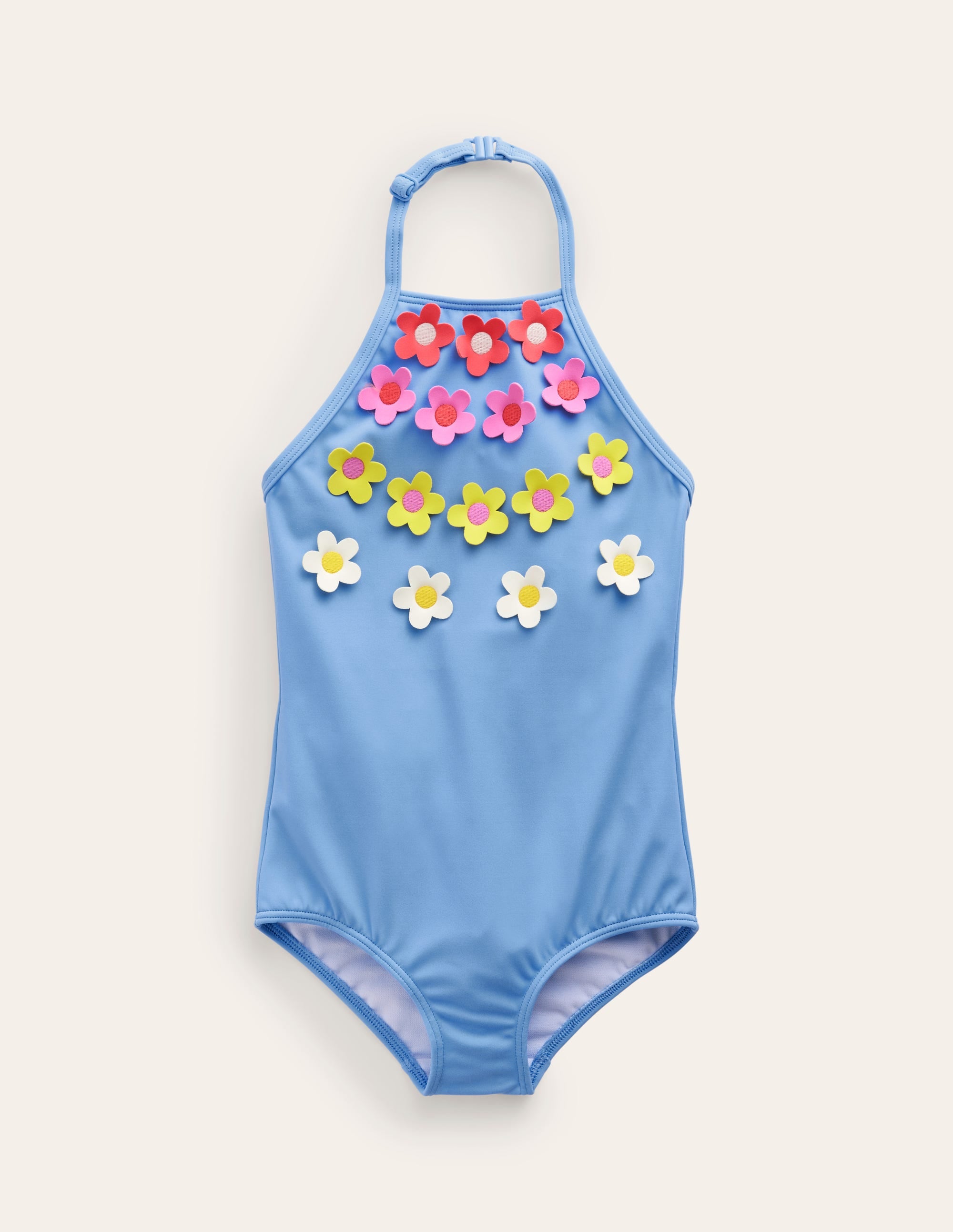 Maillot de bain dos-nu aérien-Fleur multi bleu - Image 1