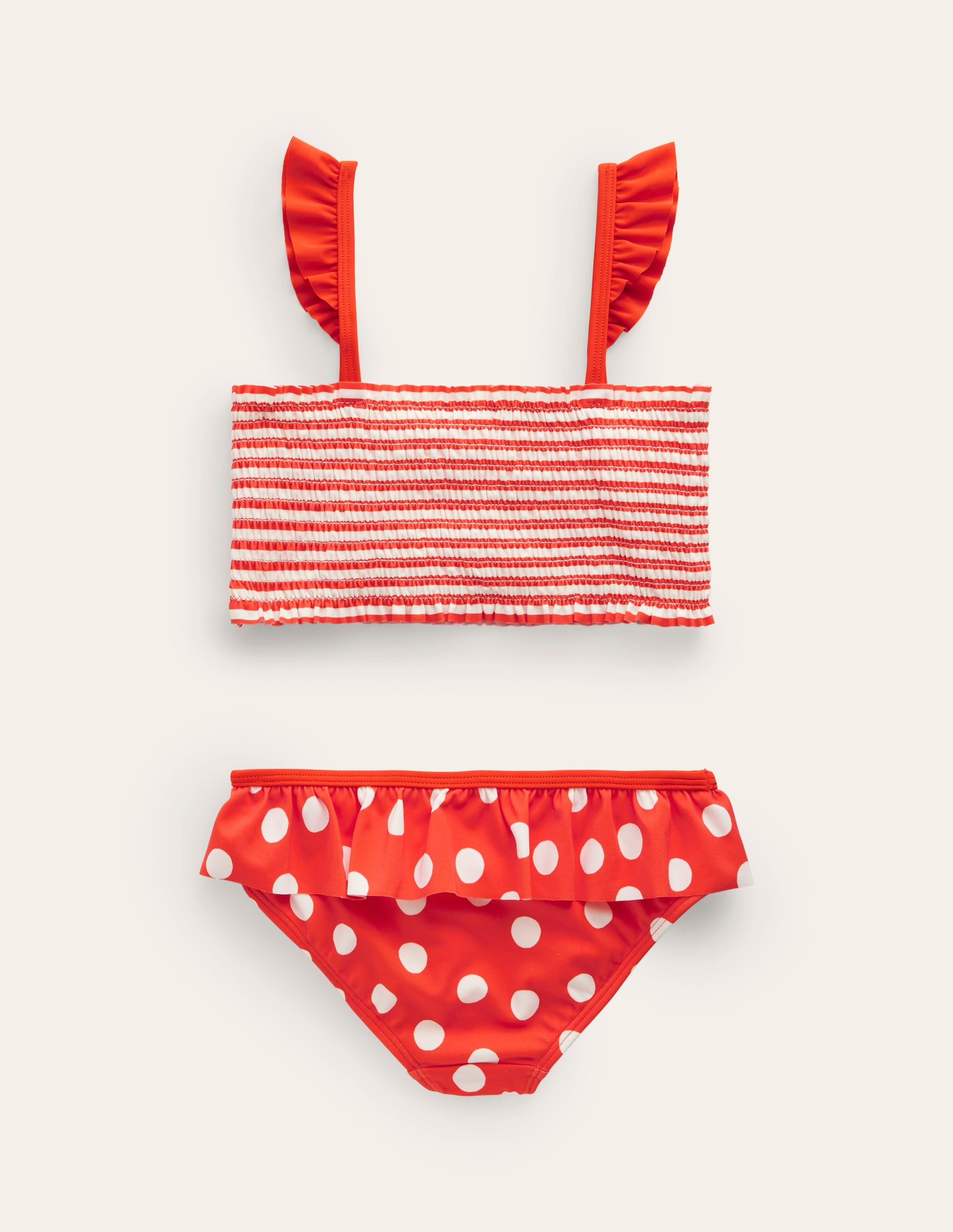 Hübscher Bikini mit Smokdetails-Mohnblumenrot Punkte - Image 2