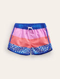 Surf-Shorts-Blau Leopard