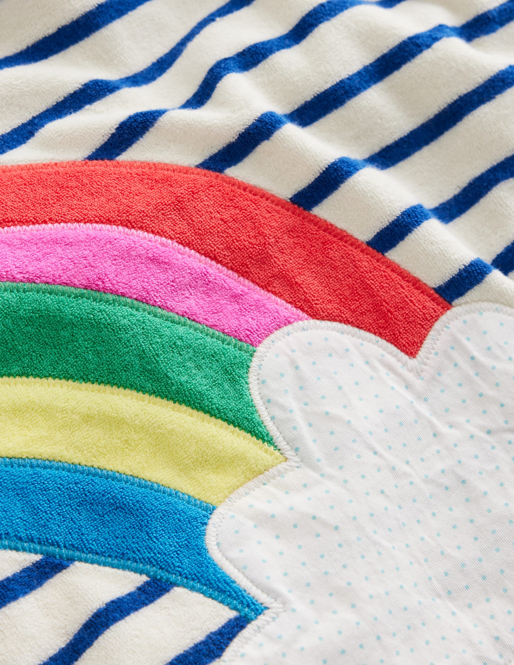 Frottee-Badeponcho mit Applikation-Naturweiß/Chelsea Blau Regenbogen - Image 3