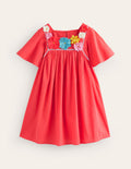 Leichtes Freizeitkleid-Marmeladenrot
