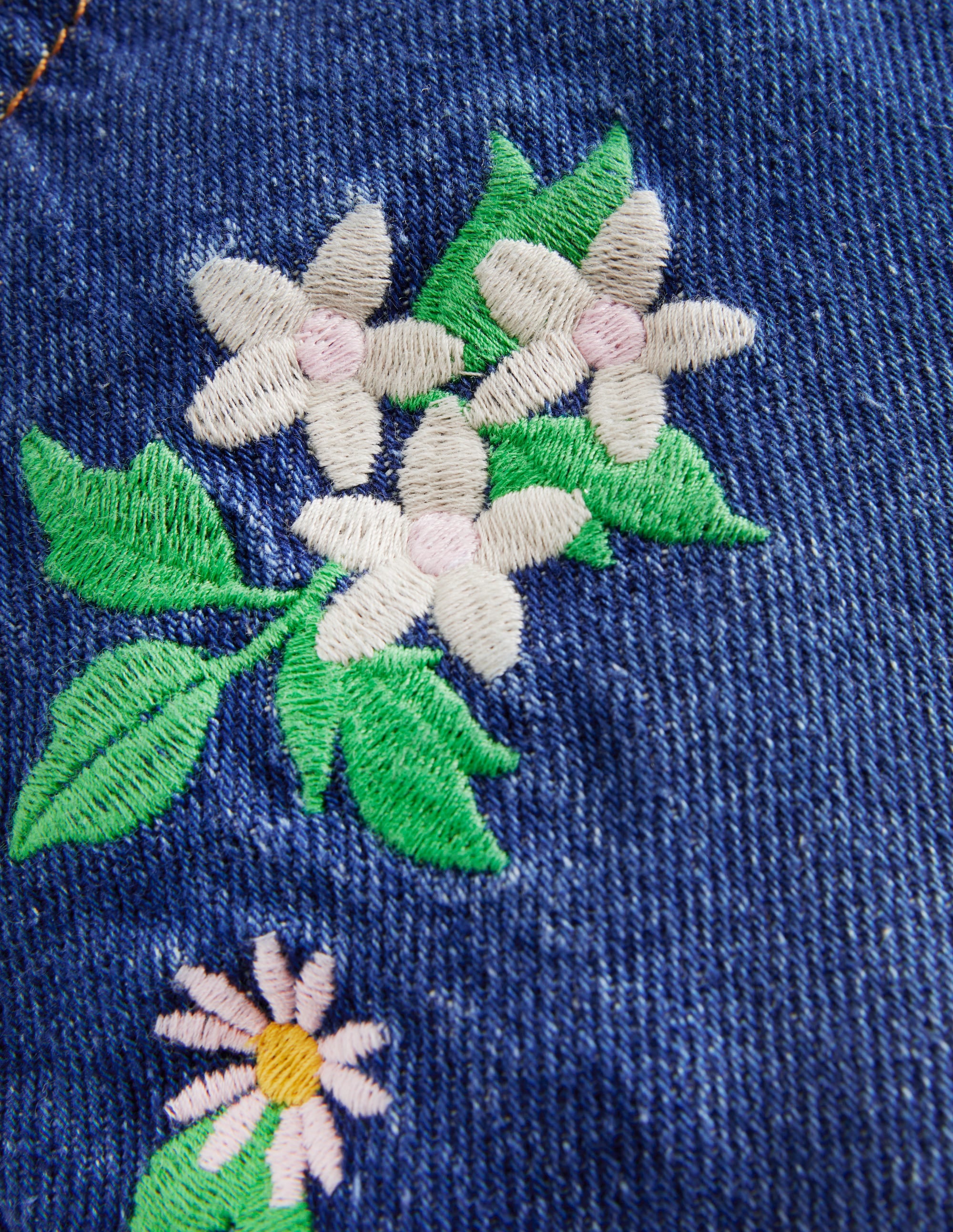 Jean droit décontracté-Broderie denim moyen - Image 3