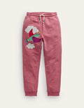 Bas de jogging à appliqué-Oiseau rose cosmos
