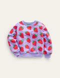 Printed Relaxed Sweatshirt-Parma Violet Strawberries