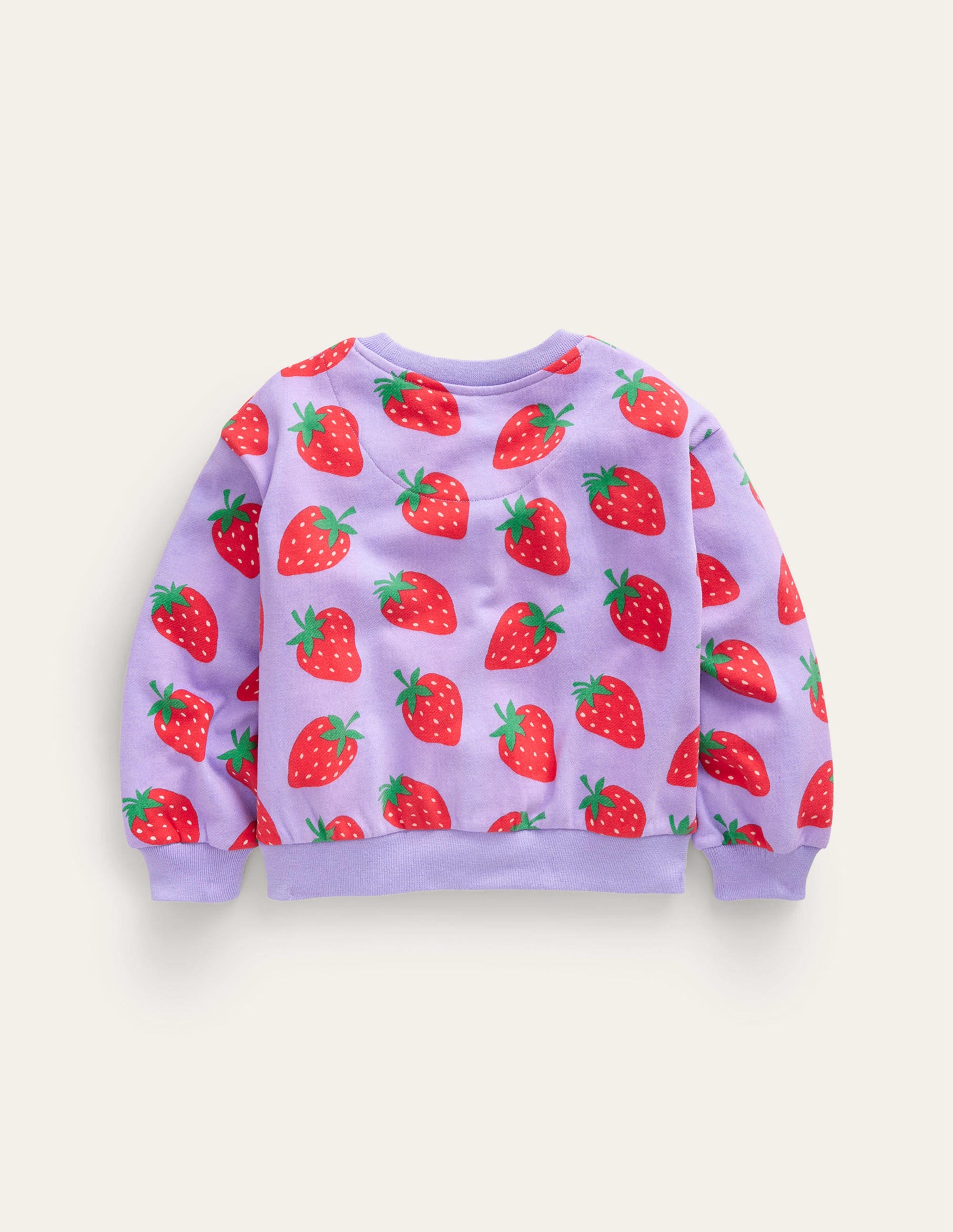 Sweat imprimé décontracté-Fraises parme - Image 2