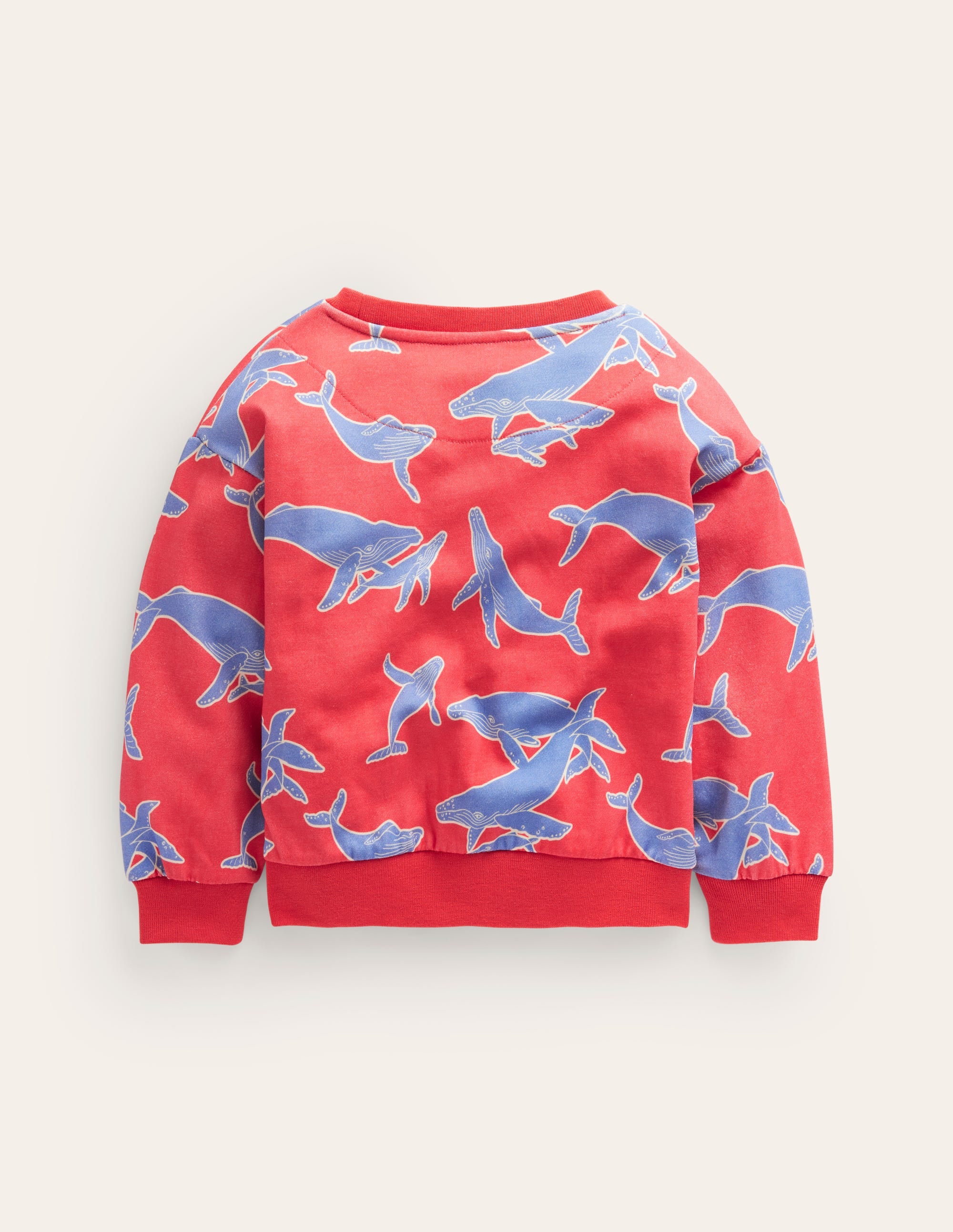 Sweat imprimé décontracté-Baleines rouge confiture - Image 2