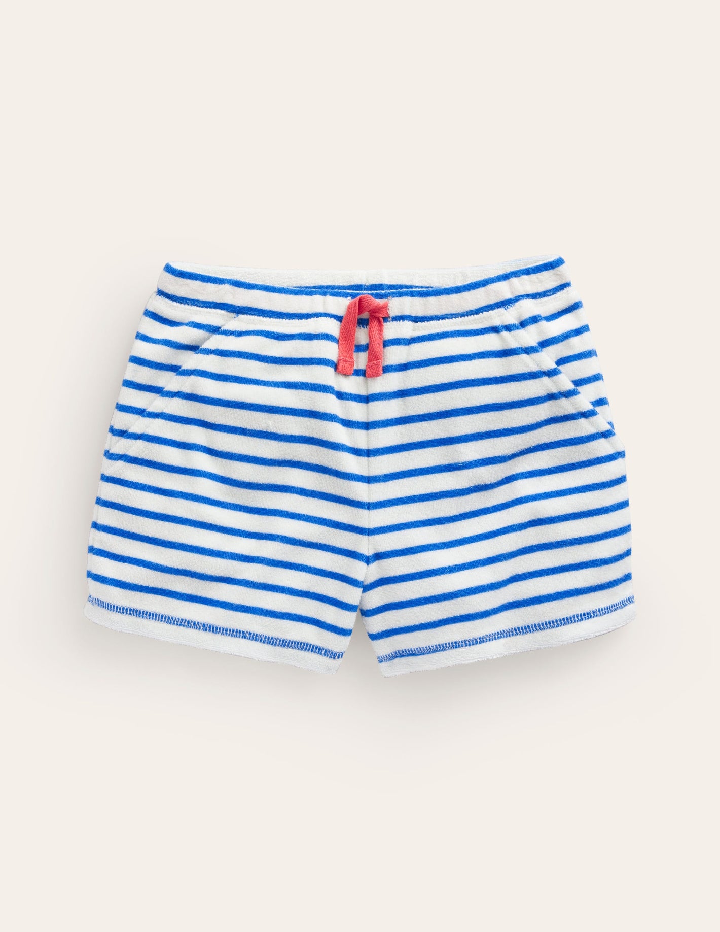 Frottee-Shorts mit Muster-Saphirblau/Vanille