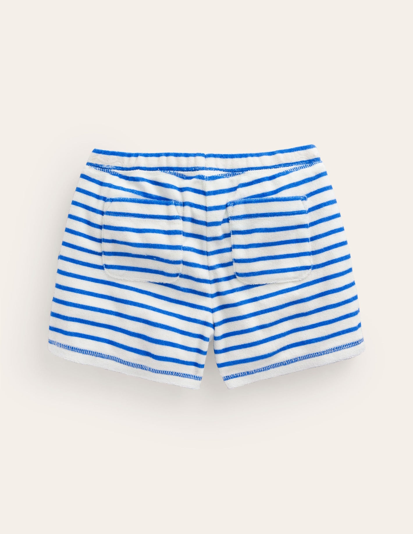 Frottee-Shorts mit Muster-Saphirblau/Vanille