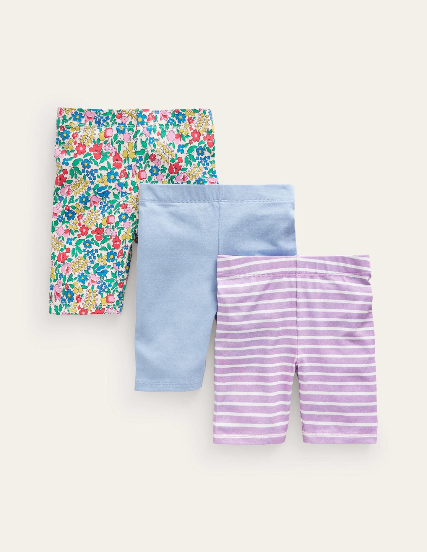 Radlerhosen im 3er-Pack-Bunt Floral/Streifen