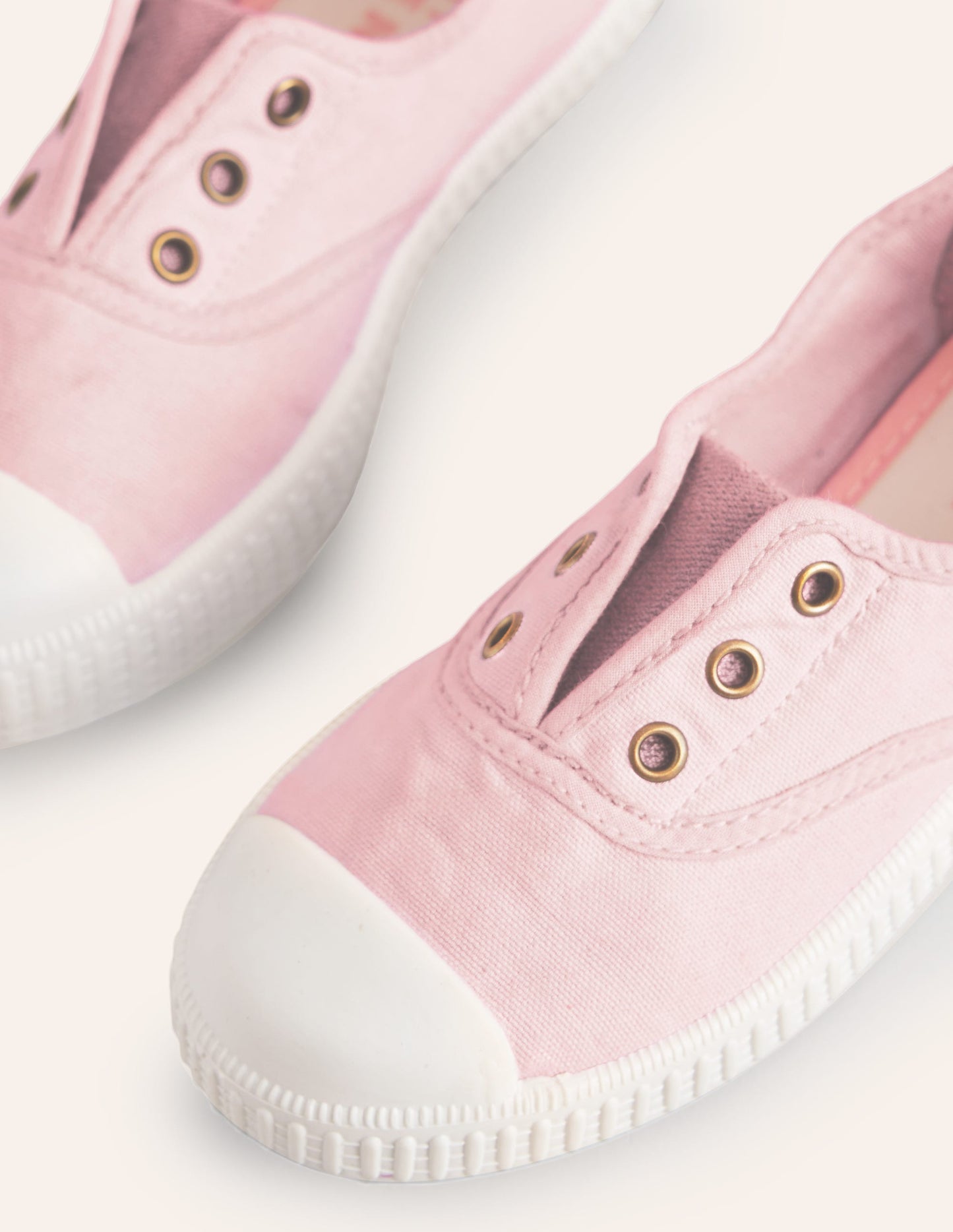 Chaussures sans lacets en toile à enfiler-Camaïeu de rose