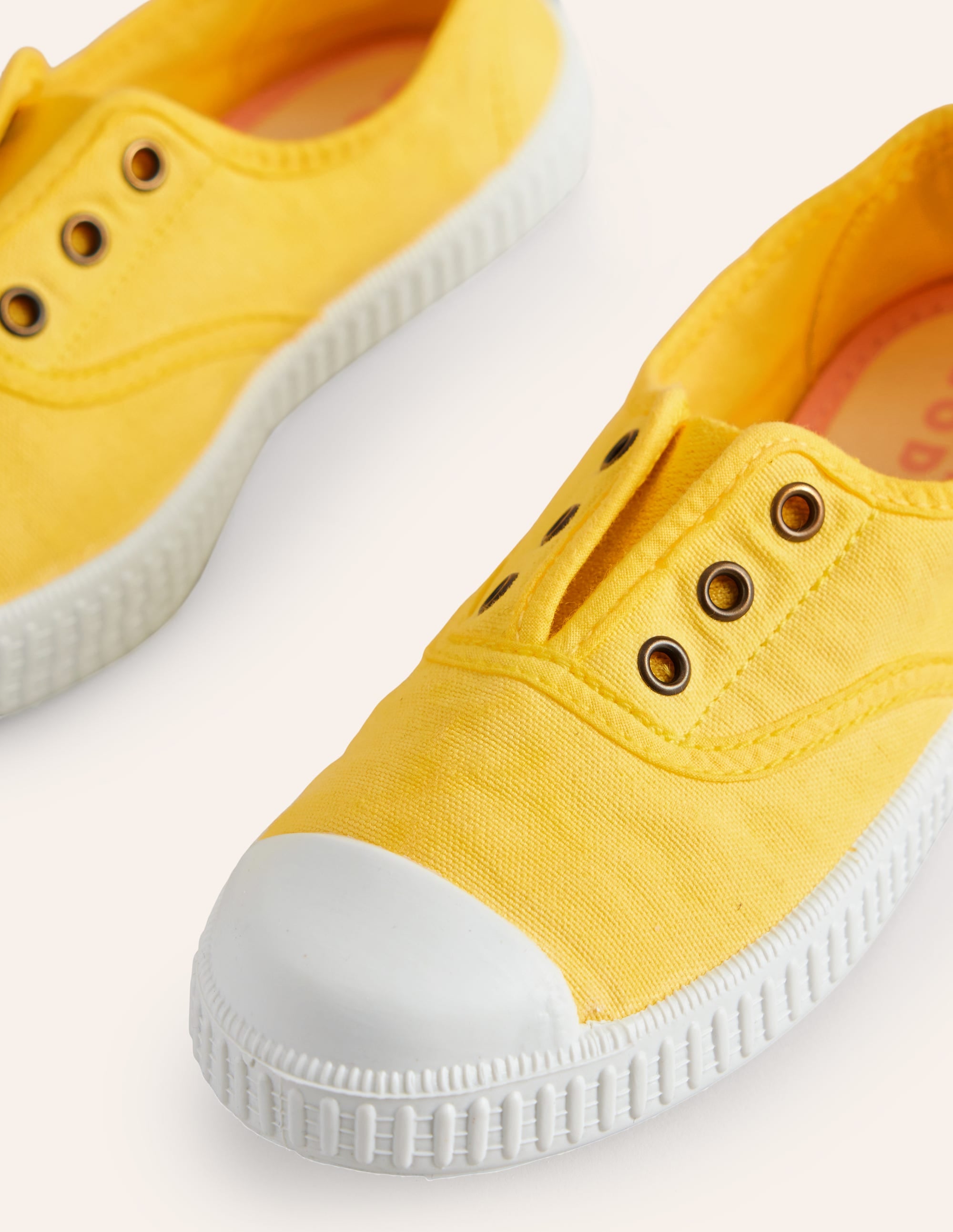 Chaussures sans lacets en toile à enfiler-Citron tendre - Image 3