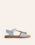 Sandales fun en cuir-Perroquet bleu tourmaline