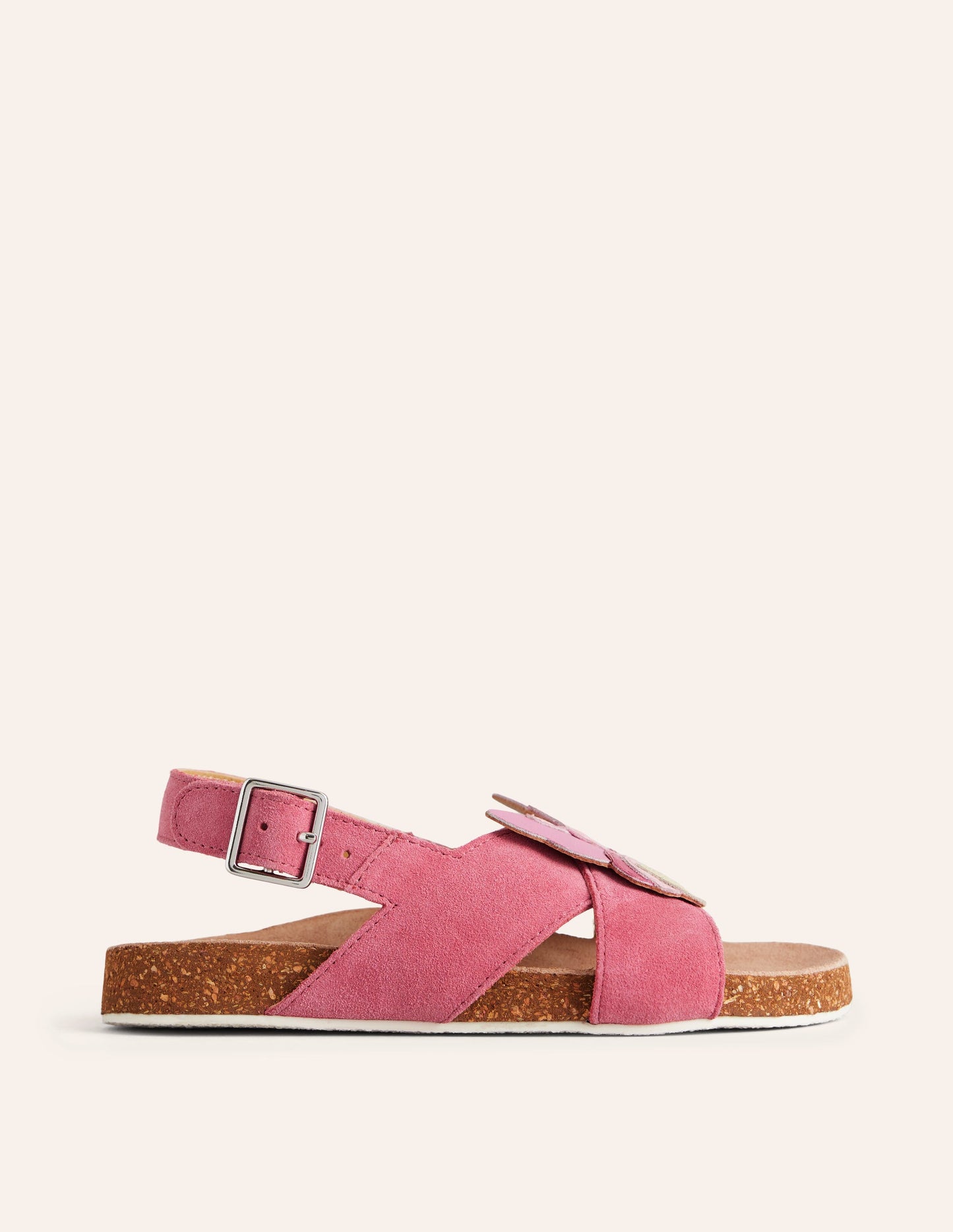 Originelle Sandalen mit gekreuzten Riemen-Rosa Schmetterling