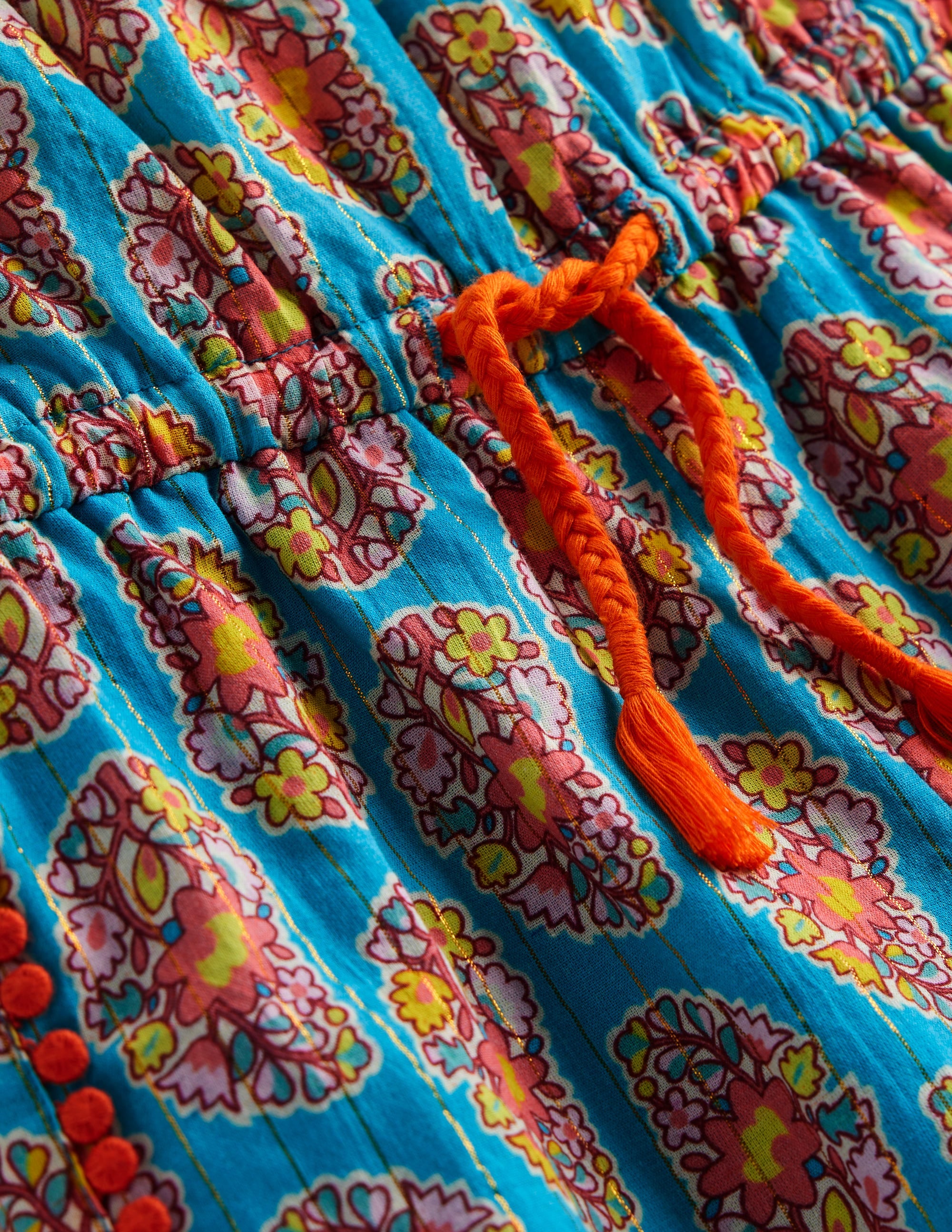 Combishort de vacances tissé-Motif cachemire bleu azur - Image 3