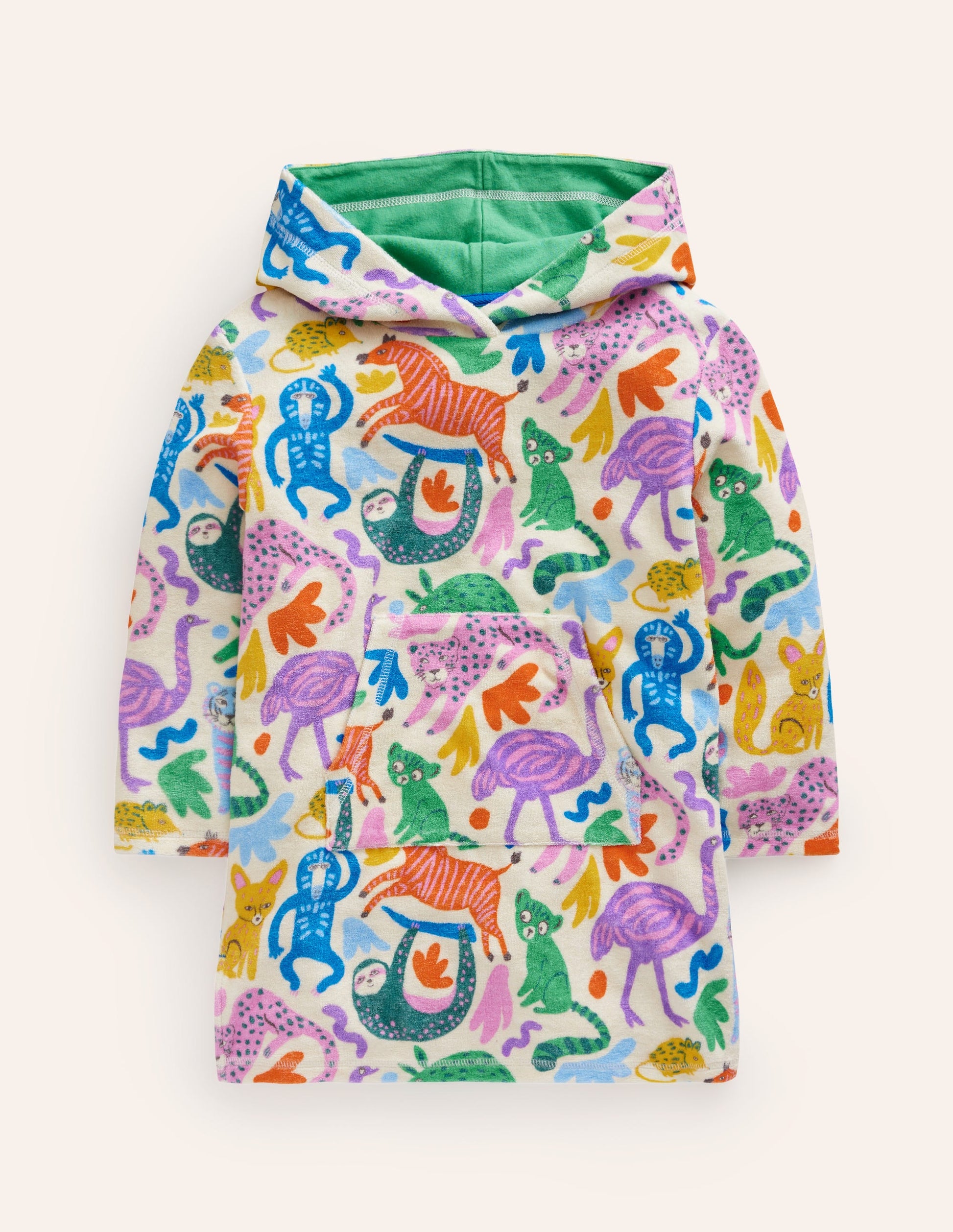 Frottee-Badeponcho-Bunt Safari Freunde-1