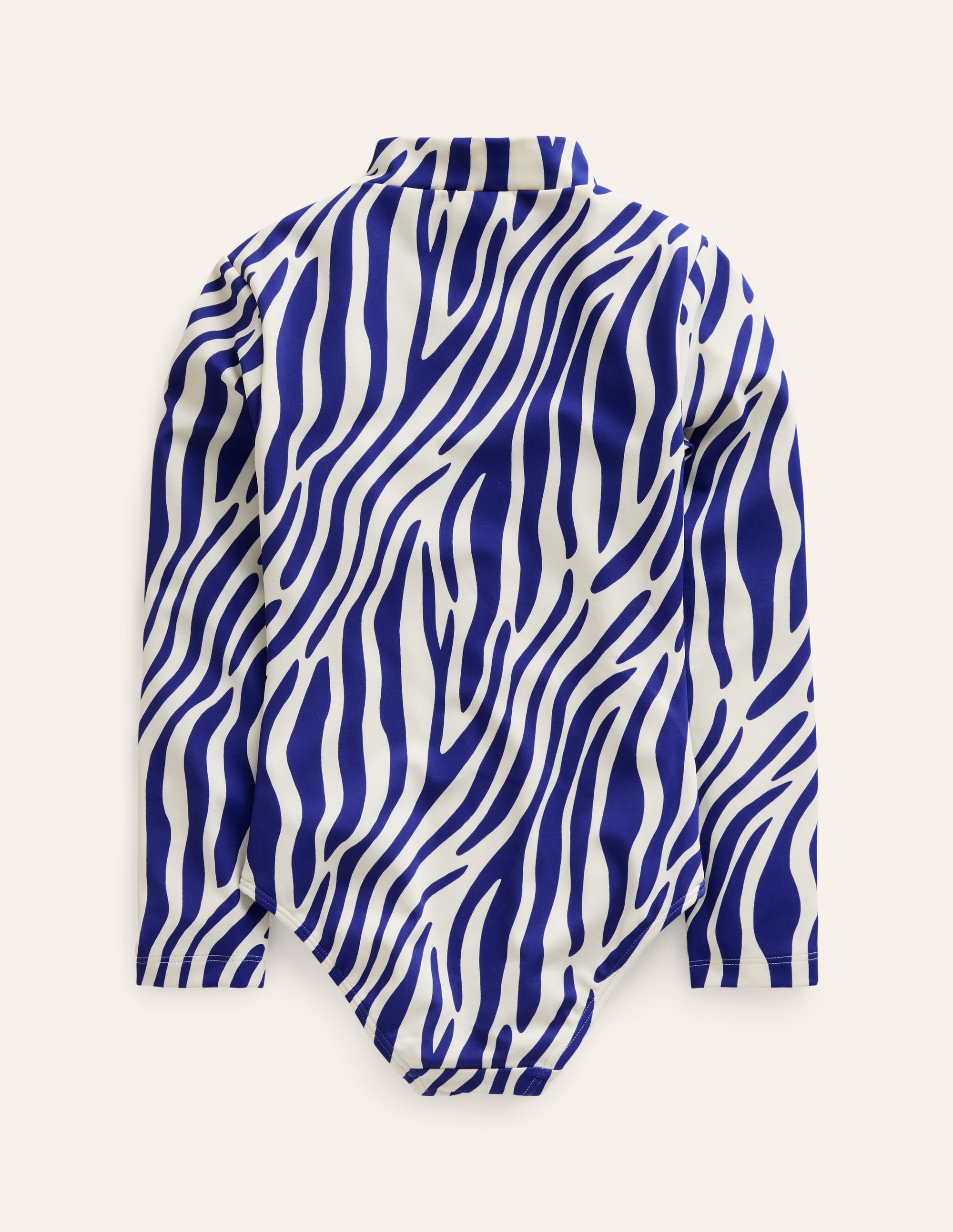 Langärmeliger Badeanzug-Saphirblau Zebra - Image 2