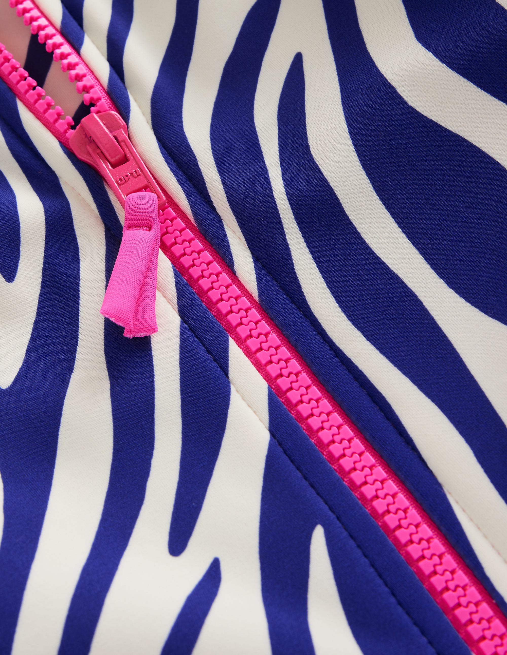 Langärmeliger Badeanzug-Saphirblau Zebra - Image 3