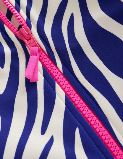 Maillot de bain à manches longues-Zèbre bleu saphir-3