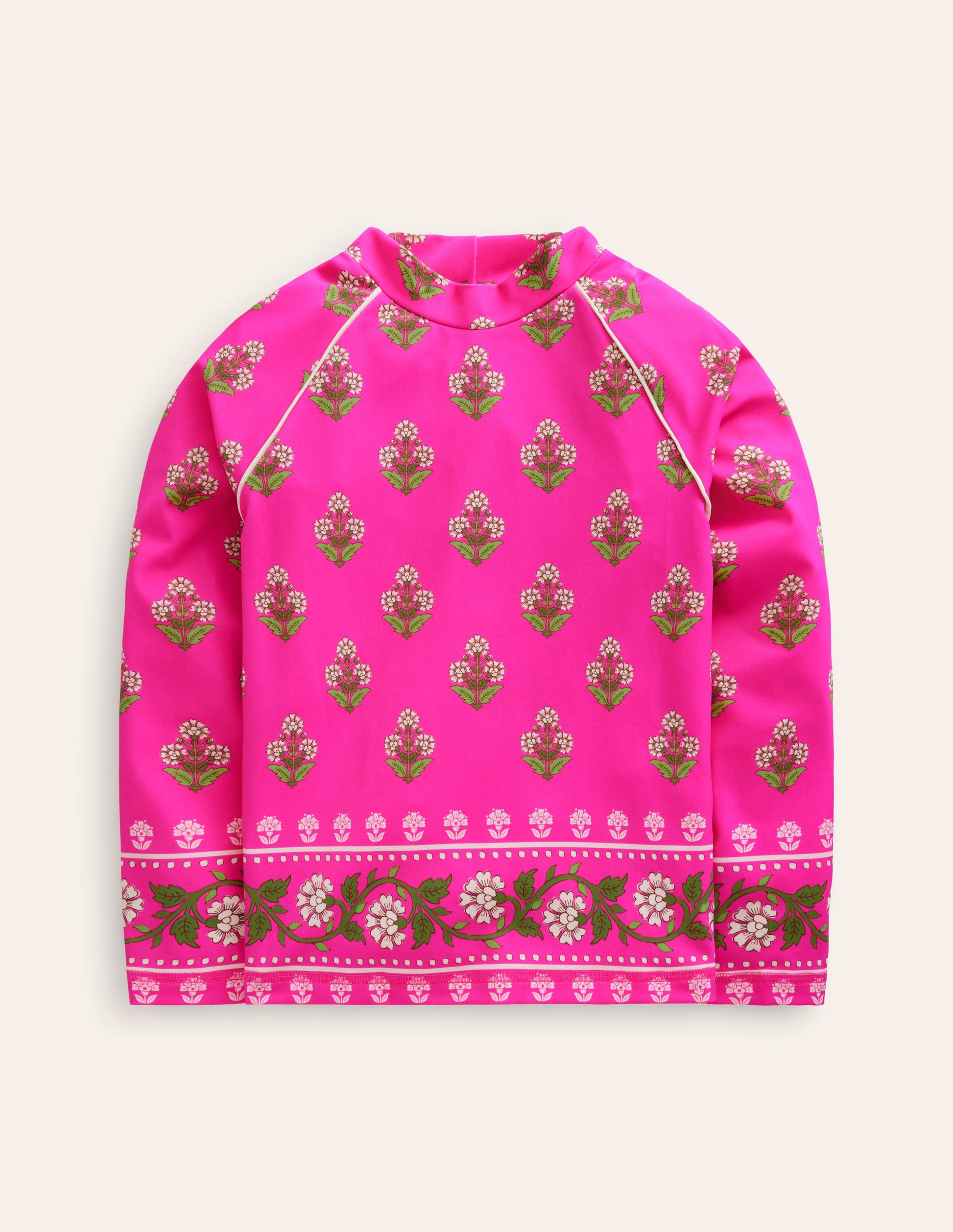 Gemustertes Rash Top-Pink Kleiner Holzblock-1