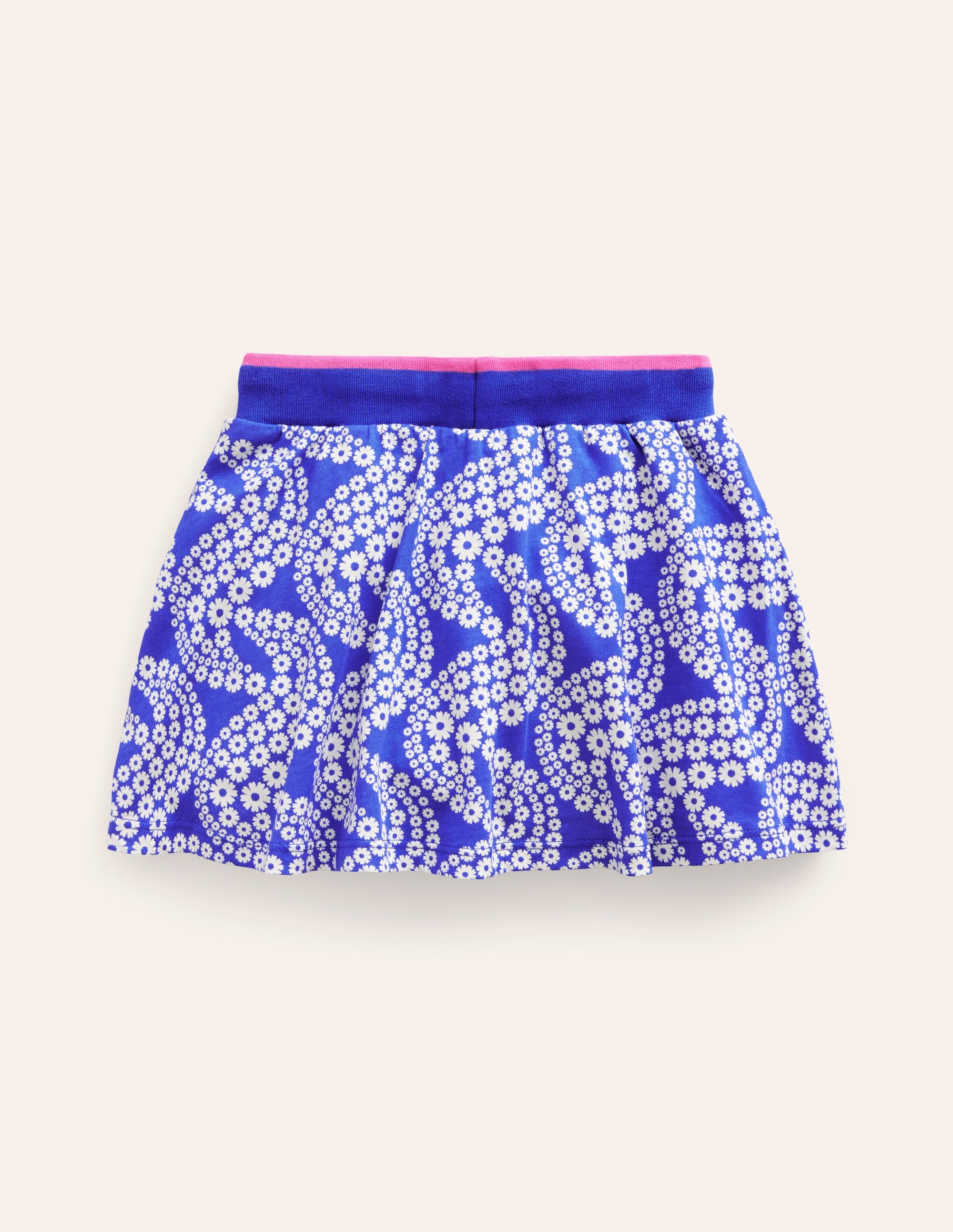 Gemusterter Jersey-Skort-Griechisches Blau Gänseblümchen Welle - Image 2